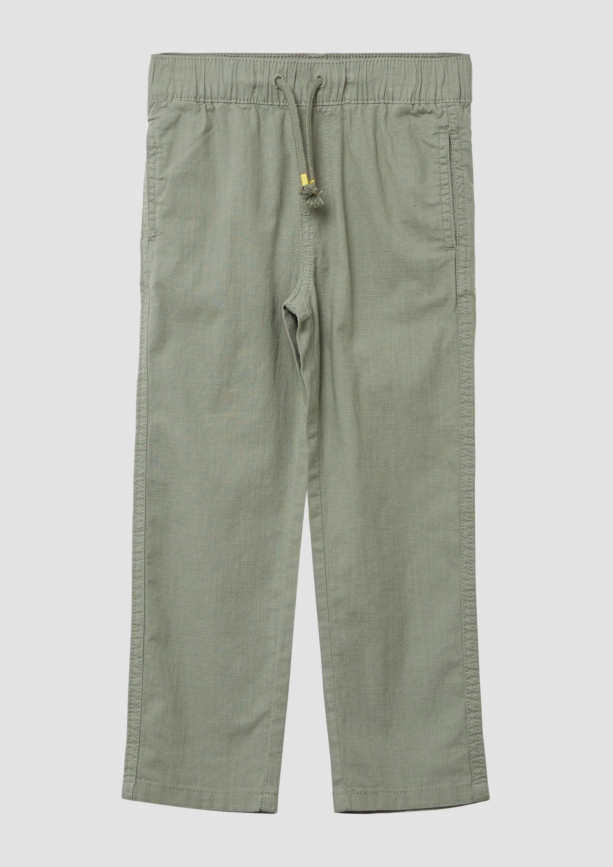 s.Oliver Chinos Hose Relaxed-Fit-Hose aus Baumwolle in Leinen-Optik