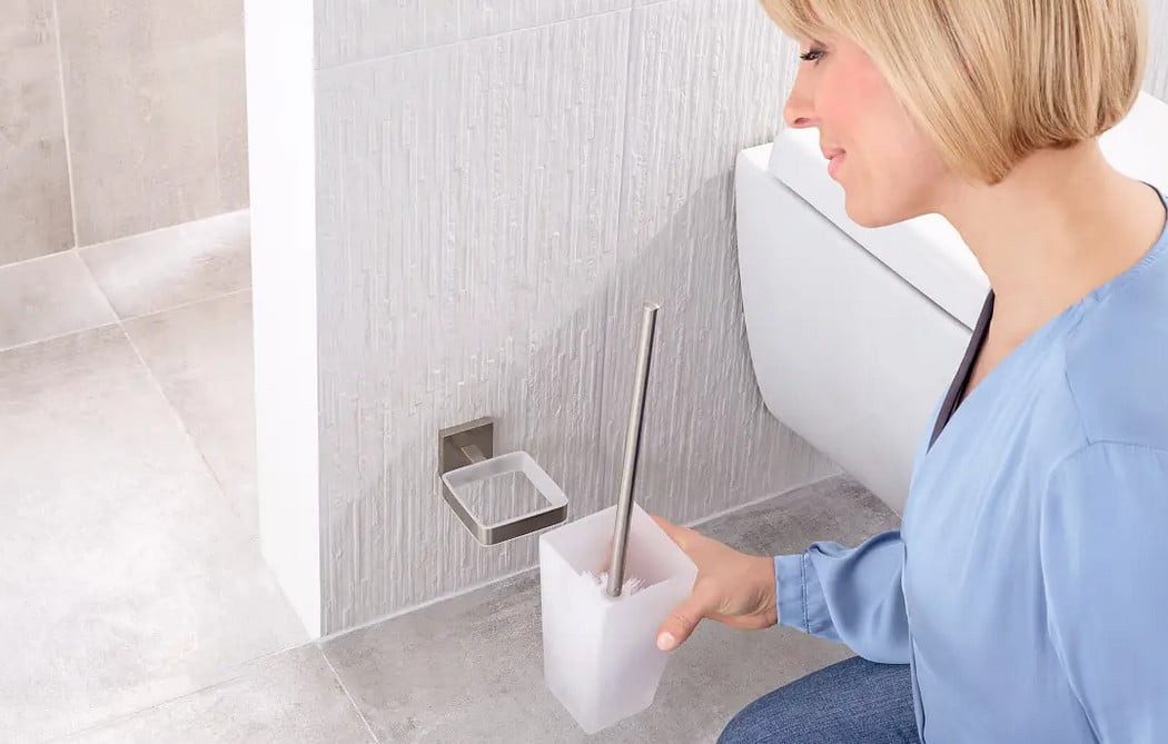 tesa WC-Reinigungsbürste Tesa WC-Bürstenhalter EXXCLUSIV Edelstahloptik zum