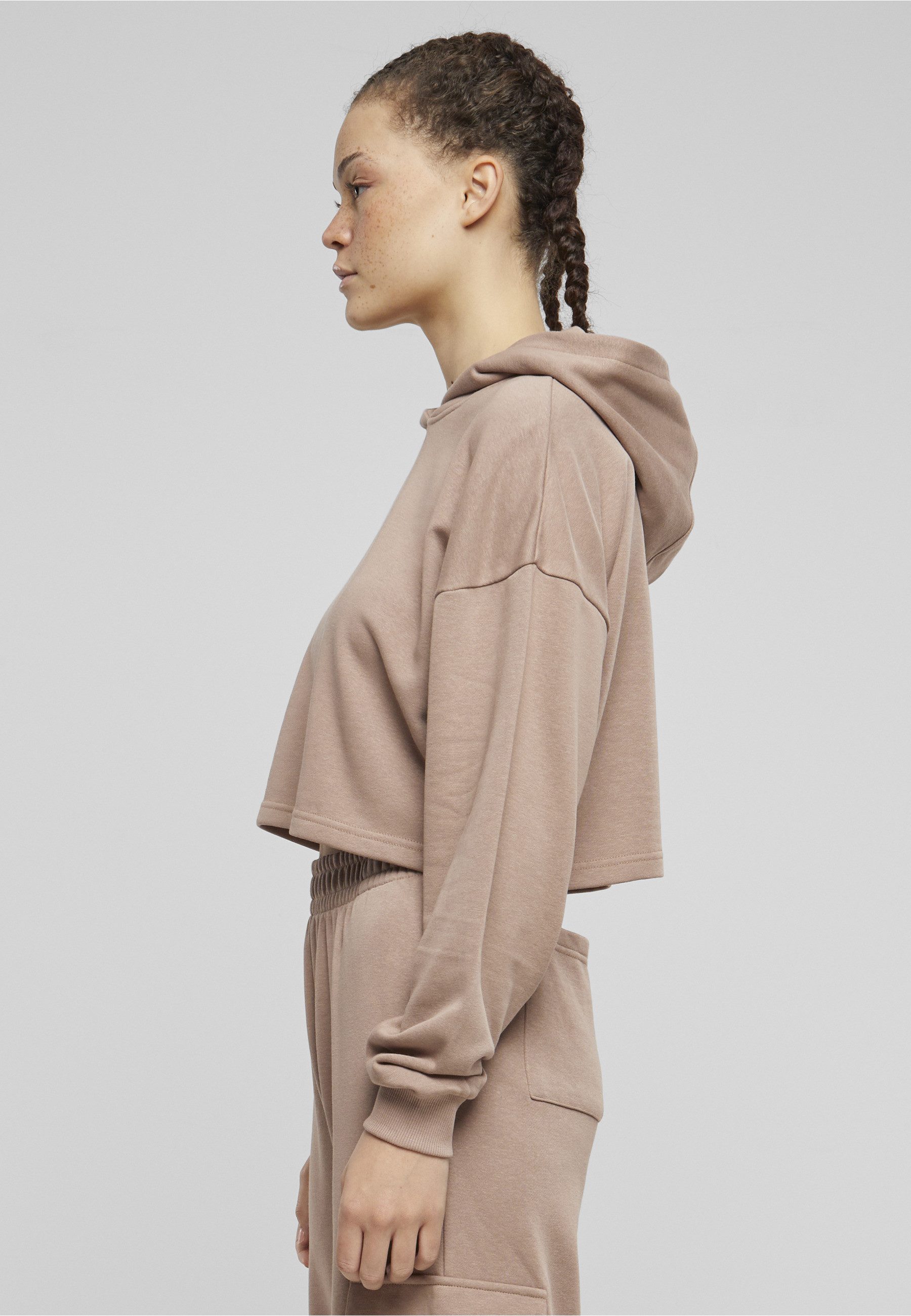 URBAN CLASSICS Kapuzensweatshirt Urban Classics Damen Ladies Oversized Cropped Light Terry Hoodie – Bild 4 von 5