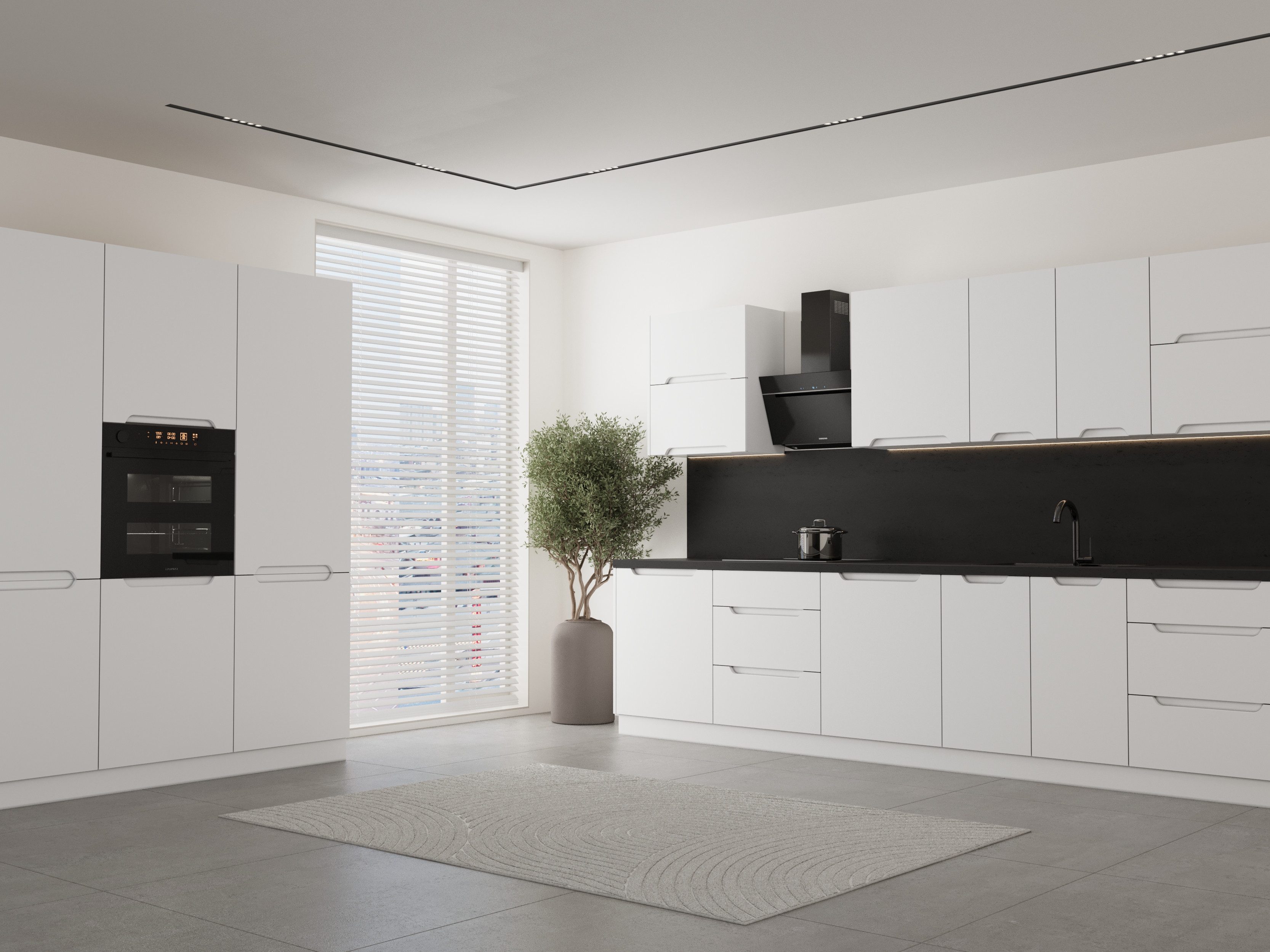 ROYAL24_MARKT Küchenzeile KS34-G320x180 – Zivora - moderne MDF-Fronten, (Komplett Set), Edle Materialien - Stilvolles Design - Hohe Qualität