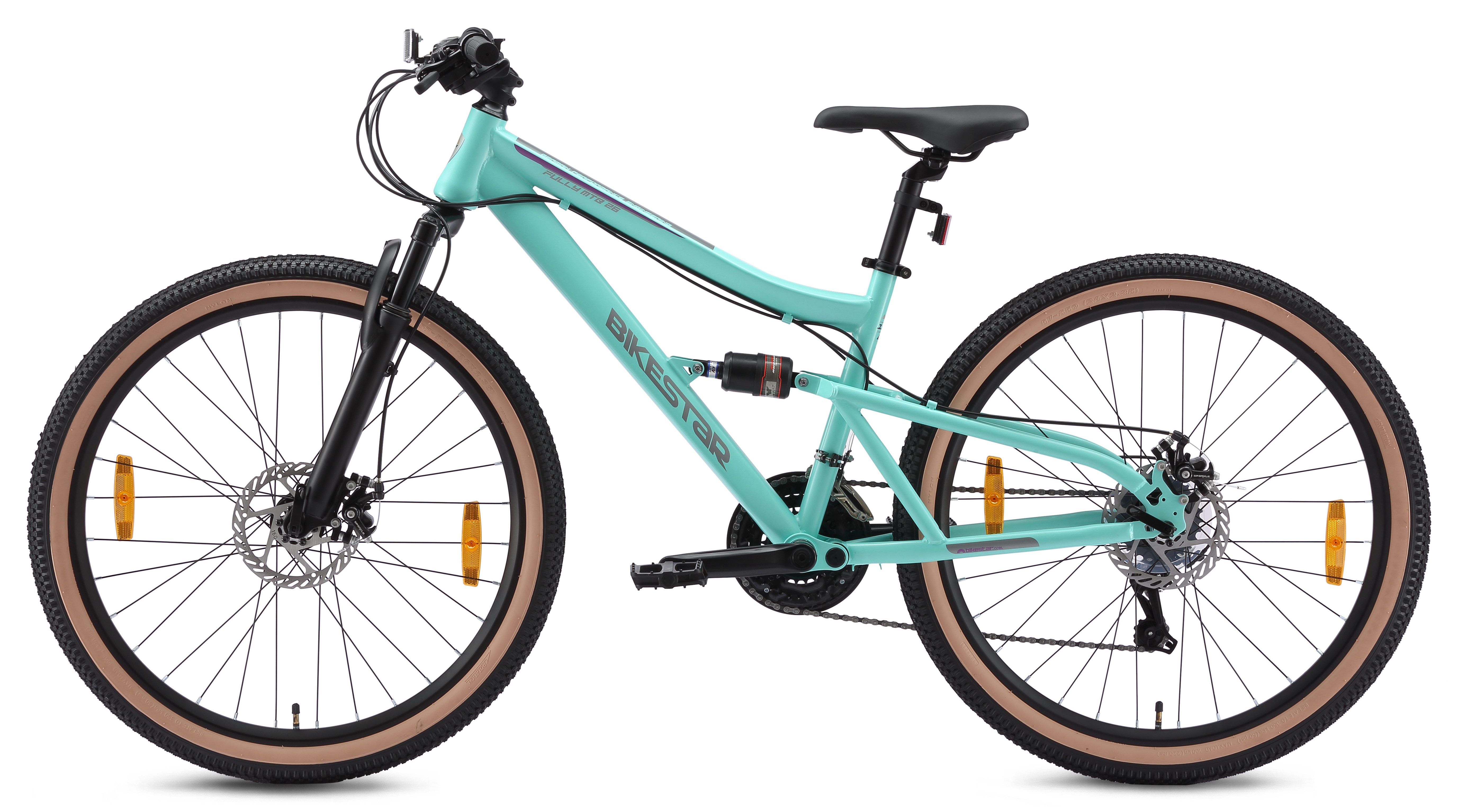 Bikestar Mountainbike, 21 Gang Shimano RD-TY300 Schaltwerk, Kettenschaltung, für Damen und Herren, Kettenschaltung