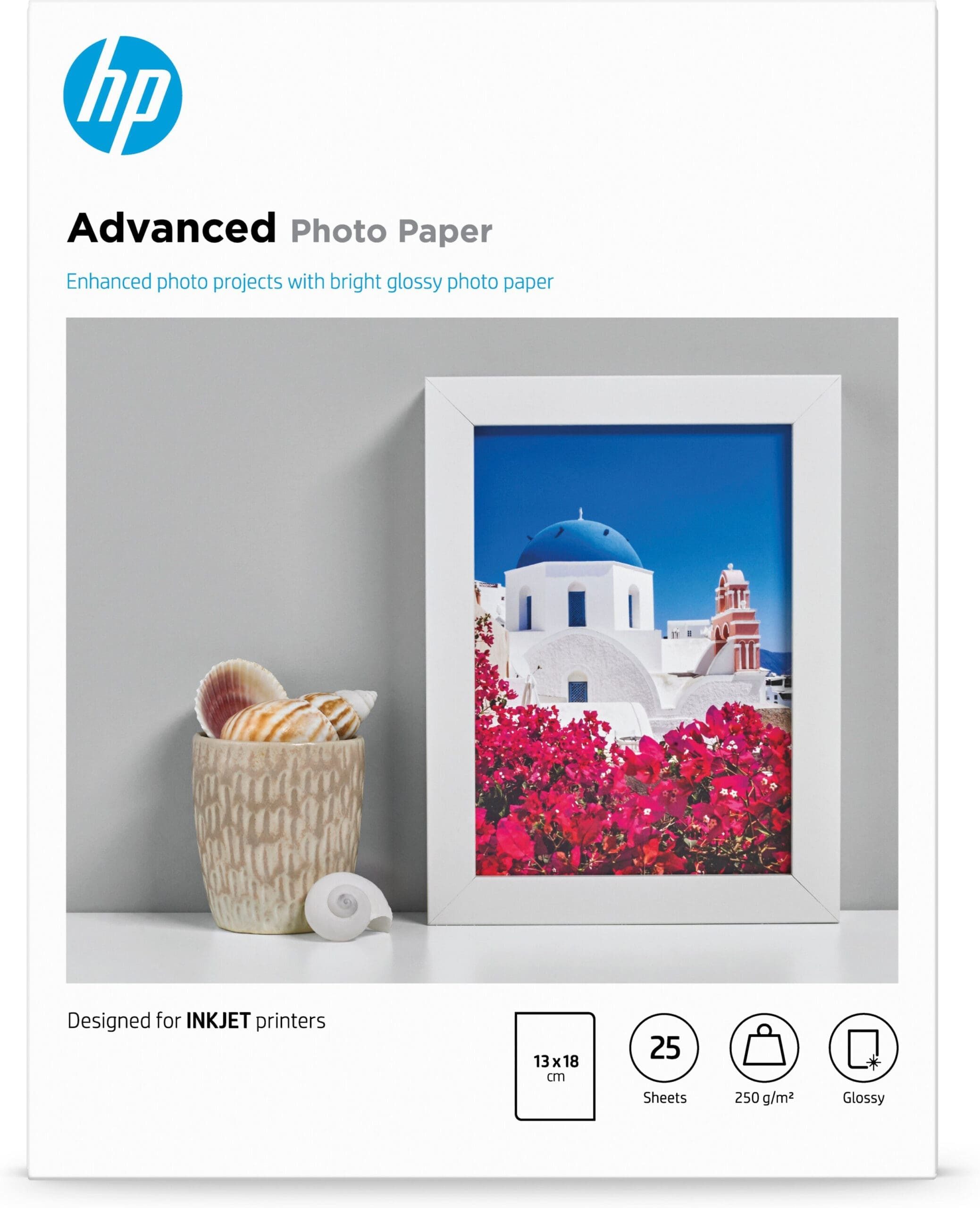 HP HP Advanced Fotopapier glänzend - 25 Blatt/13 x 18 Tintenpatrone