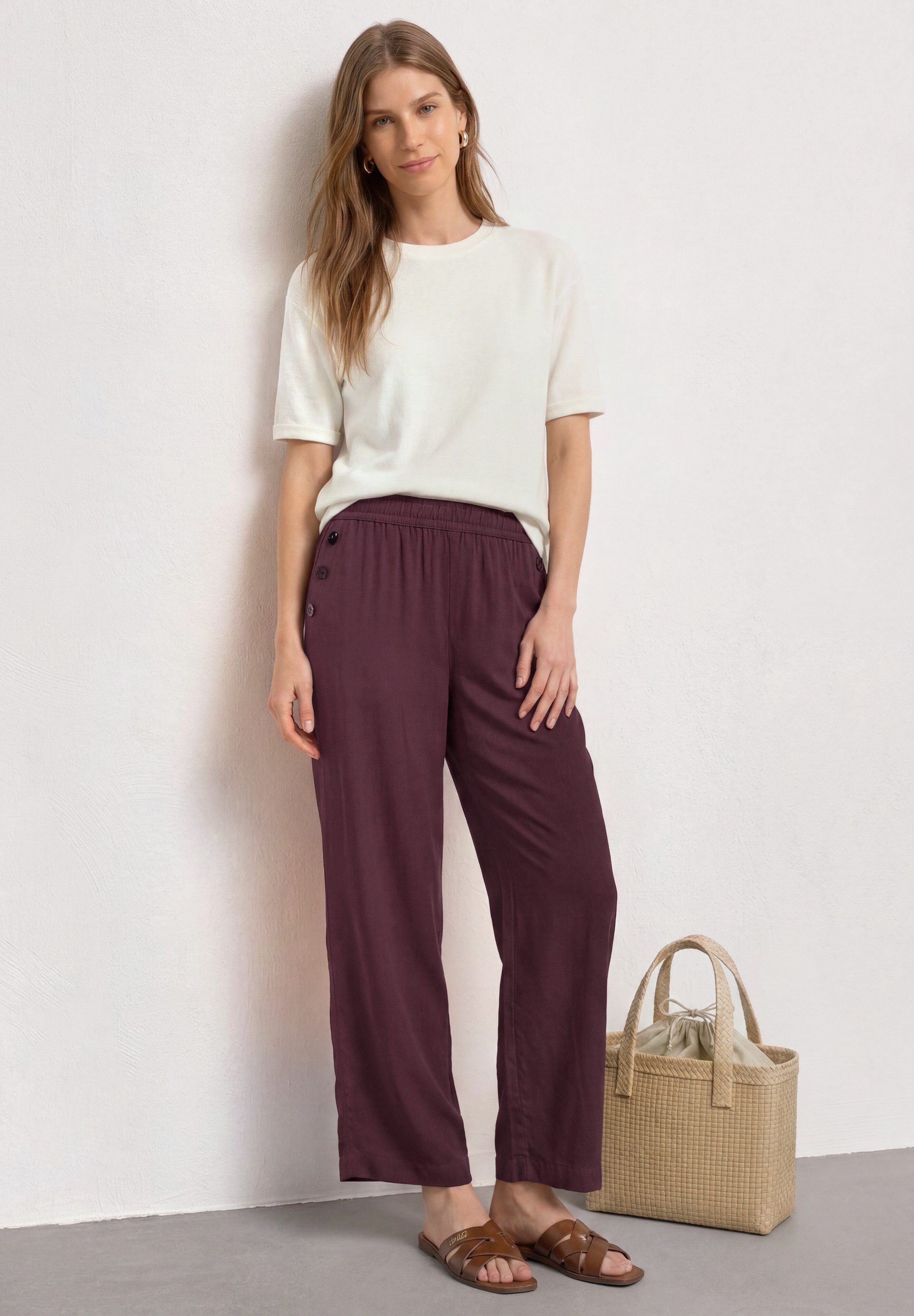 STREET ONE Stoffhose Style Emee Sommerhose mit Gummizug im Loose Fit