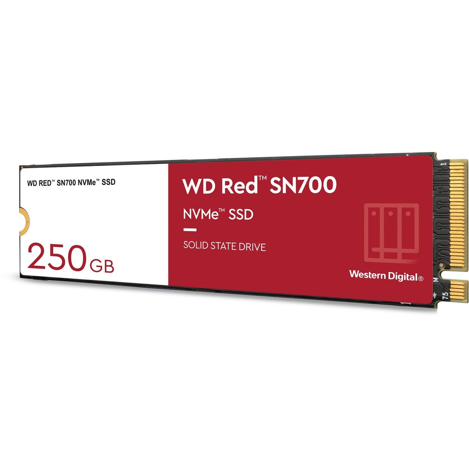 Western Digital SN700 NAS 250GB M.2 2280 NVMe SSD interne SSD (250 GB) M.2" 3100 MB/S Lesegeschwindigkeit, 1600 MB/S Schreibgeschwindigkeit, NAS-optimiert, PCIe Gen3 x4, NVMe, hohe TBW-Ausdauer