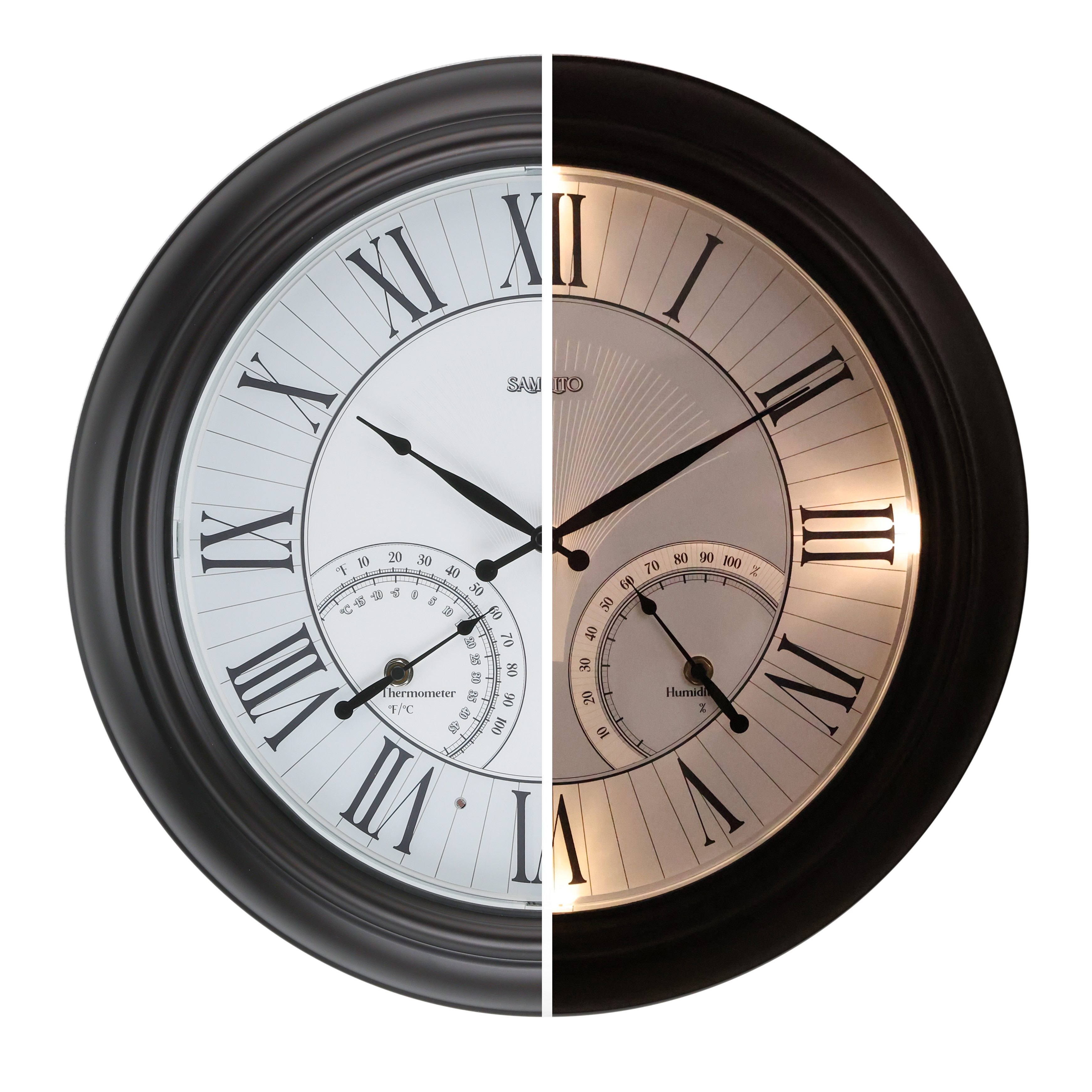 Samilito Wanduhr beleuchtete Wetterfeste für den Innen-Außenbereich,mit rF& günstig online kaufen