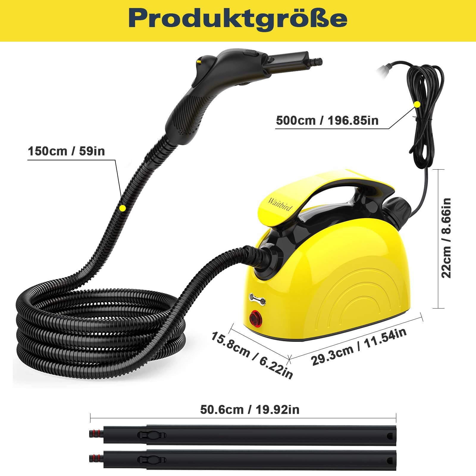 Waitbird Dampfreiniger 21-teilig - Allesreiniger Für Haushalt & Auto