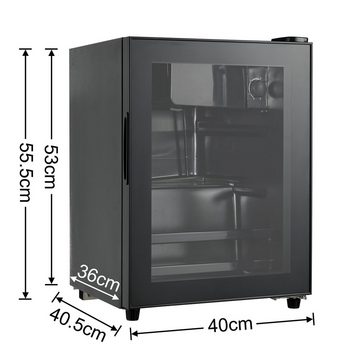 Merax Table Top Kühlschrank 55L mit Gefrierfach, Glastür, Getränkekühlschrank SC-55P, 55 cm hoch, 40 cm breit, Mini Kühlschrank, Kühl- und Gefrierfunktion, freistehend