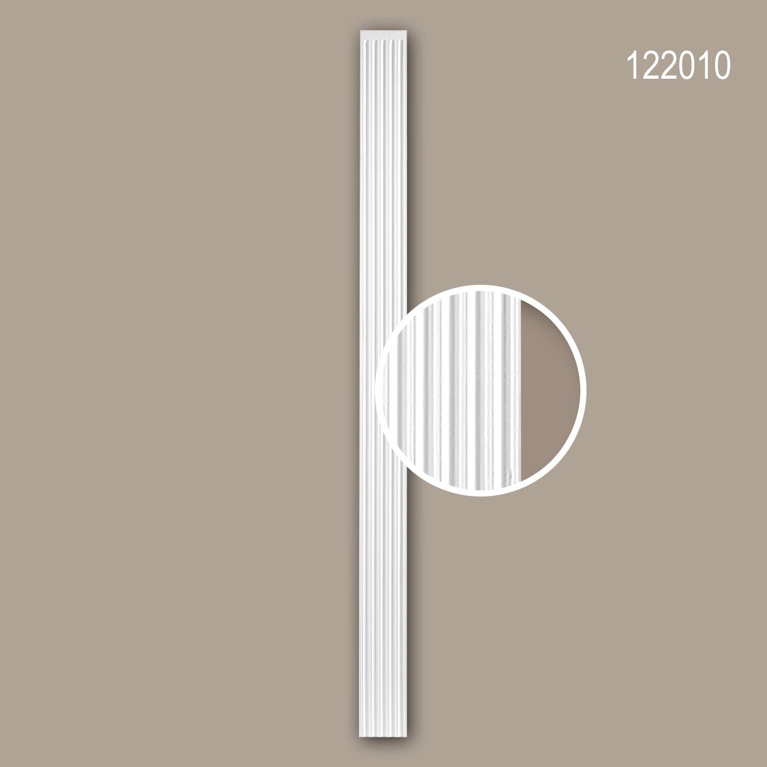Profhome Wanddekoobjekt 122010 (Pilaster Schaft, 1 St., Pilaster, Zierelement, Wanddekor, Schmuckelement), weiß, vorgrundiert, Stil: Neo-Klassizismus