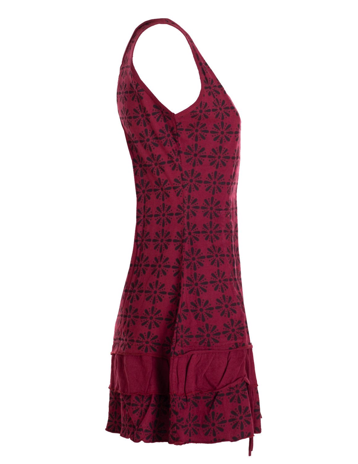 Vishes Sommerkleid Damen Lagen-Look Träger-Kleid Jersey-Tunika Sommerkleid Elfen, Ethno, Hippie Style