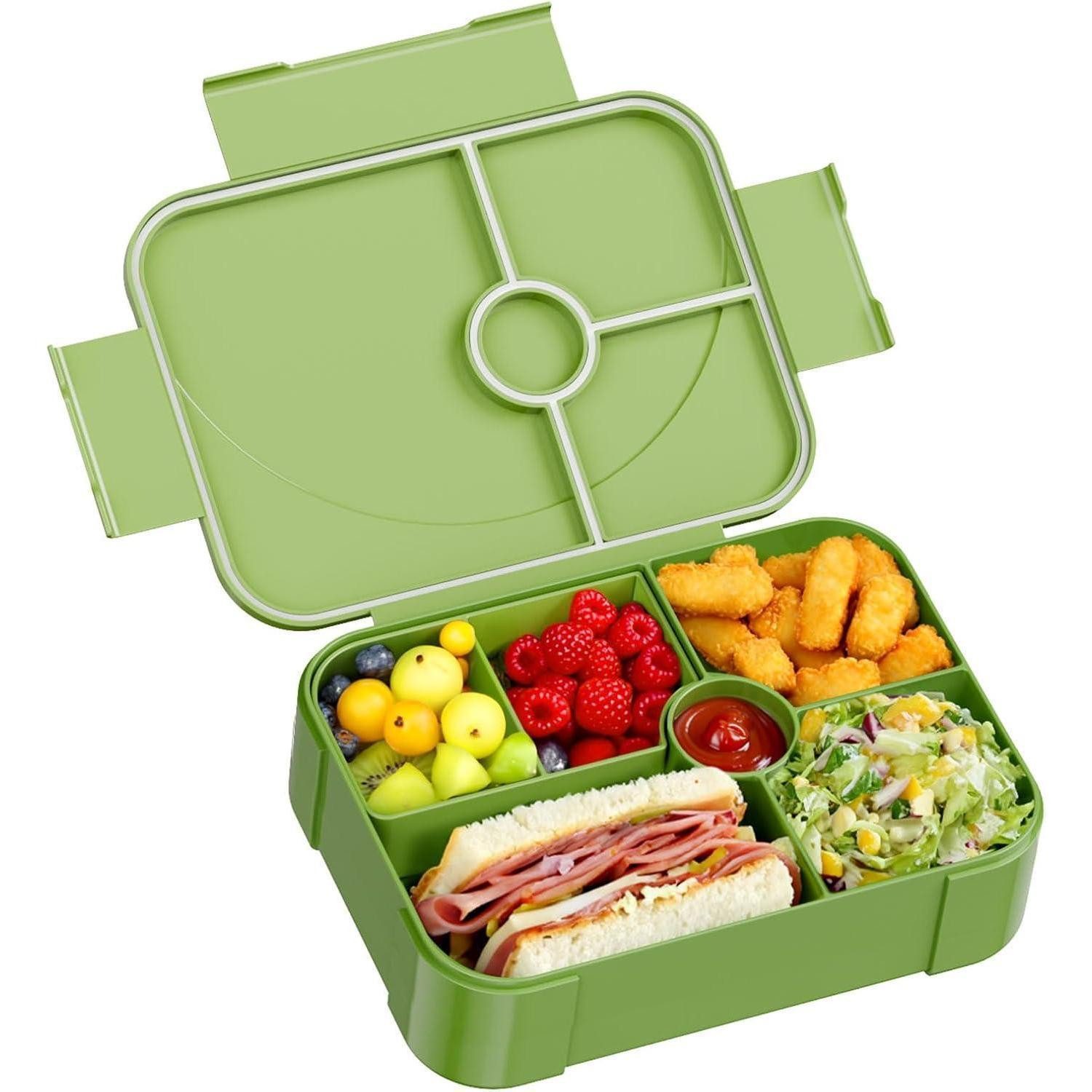 LEIKEEGO Lunchbox Brotdose Kinder mit Fächern Auslaufsicher Lunchbox für Mädchen
