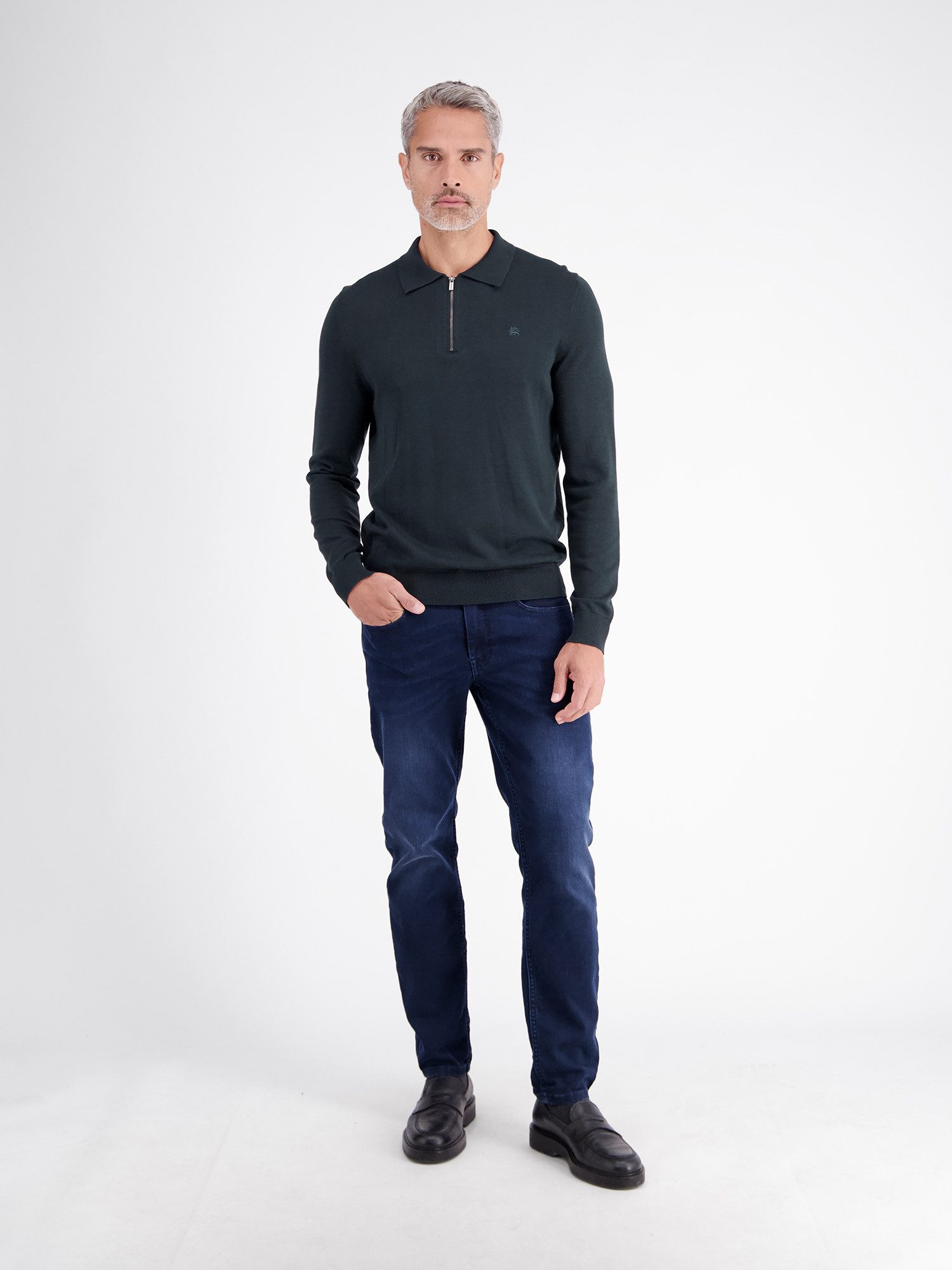 LERROS Langarm-Poloshirt Flexibles Langarmpolo aus Baumwollmix mit Reißverschluss – Bild 4 von 5