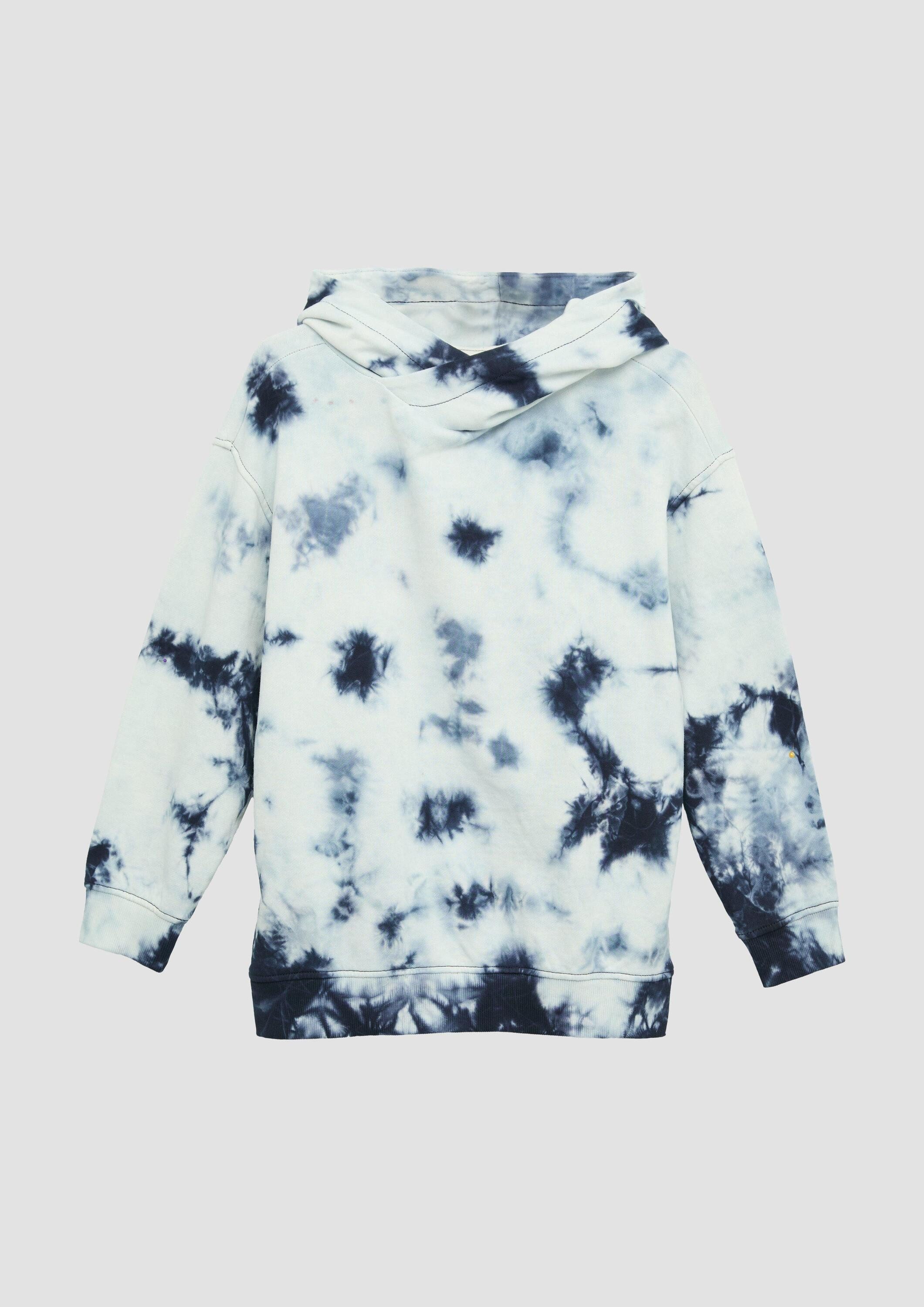 s.Oliver Sweatshirt Sweatshirt Oversized-Sweatshirt mit Kapuze in Batik-Optik
