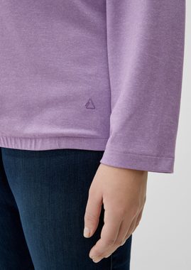 TRIANGLE Langarmshirt Hoodie mit V-Ausschnitt Stickerei