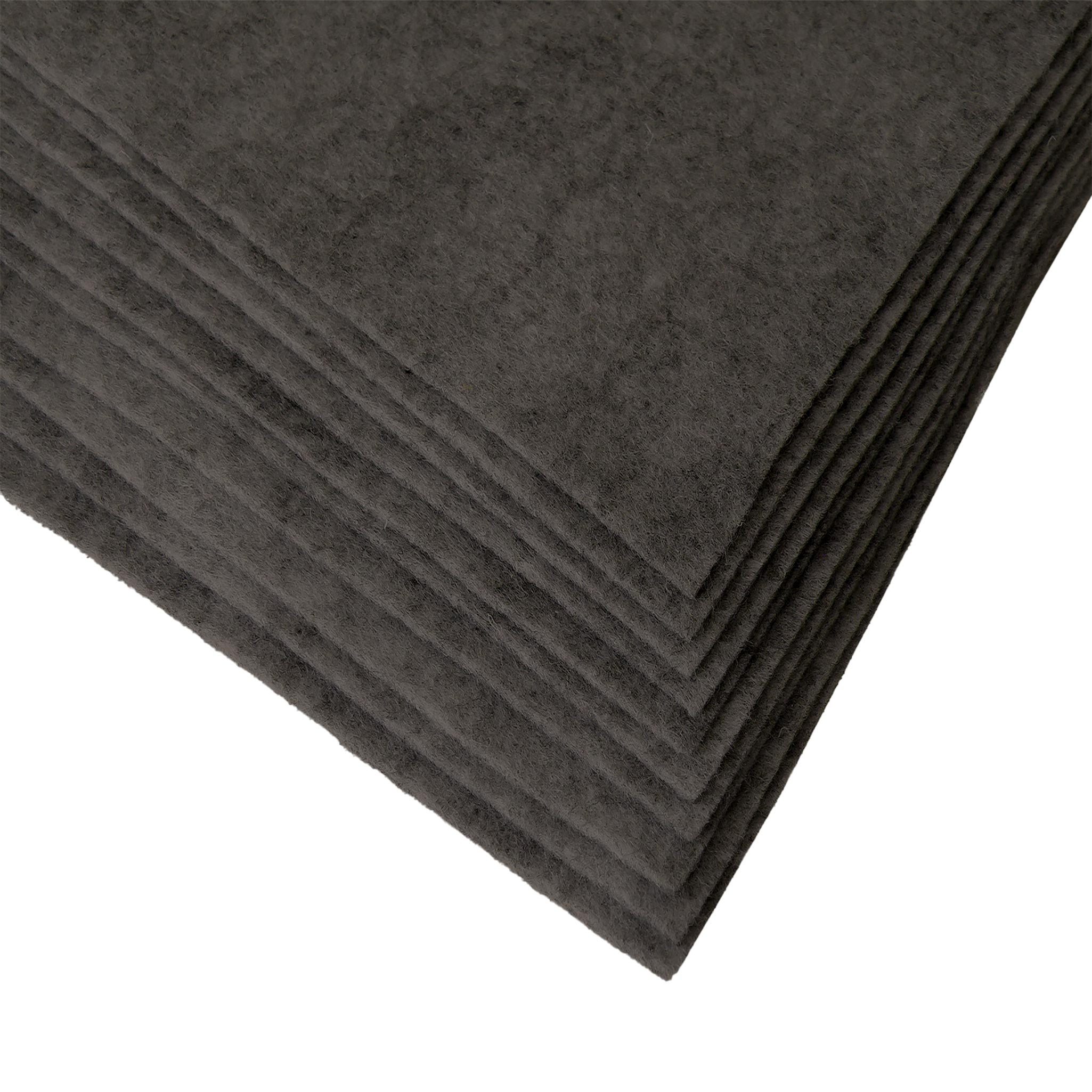 maDDma Bastelfilz Bastelfilz Bögen 10er-Pack Filz A4 Stärke 1,5-2mm Filzplatte, schwarzgrau meliert