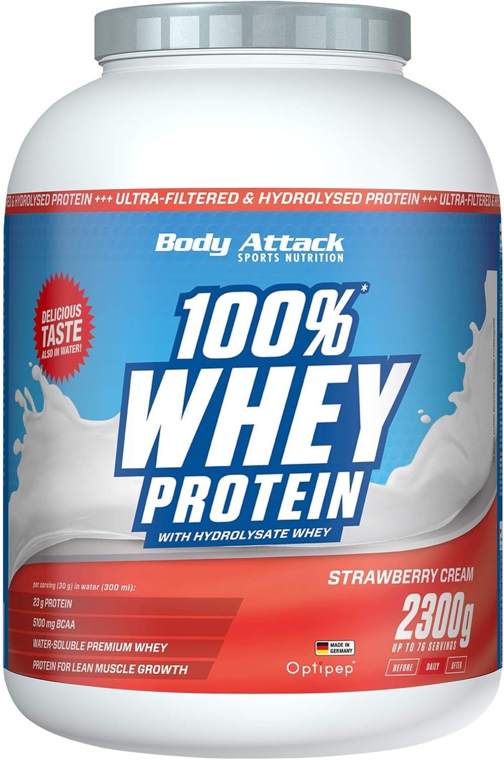 Body Attack Body Attack 100 % Whey Protein – 2,3 kg Pulver