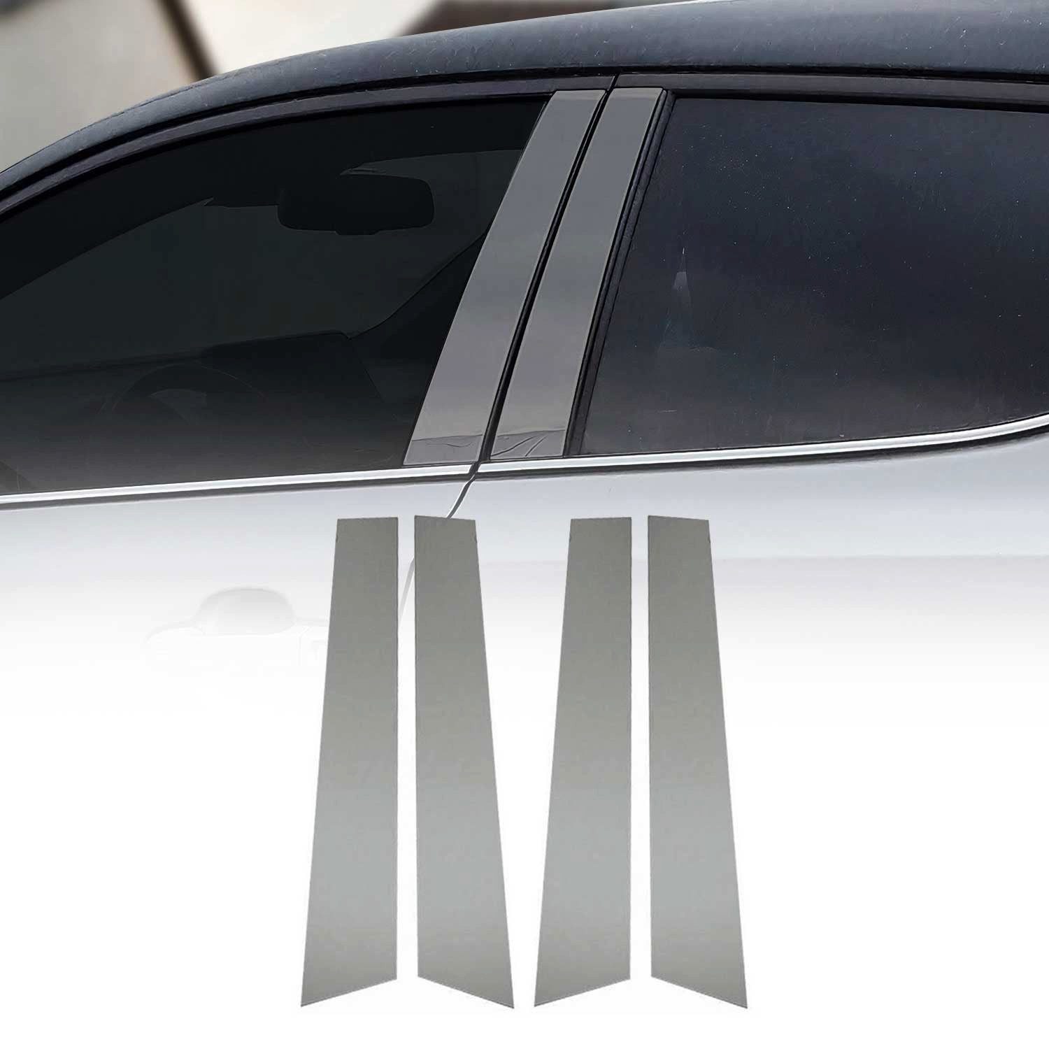 OMAC Zierleisten-Aufkleber B-Säule Türsäulen für Toyota RAV4 2013-2018 Edelstahl Dunkel 4tlg, (4tlg), Langlebig,Einfache Reinigung,Einfache Installation,Rostbeständig