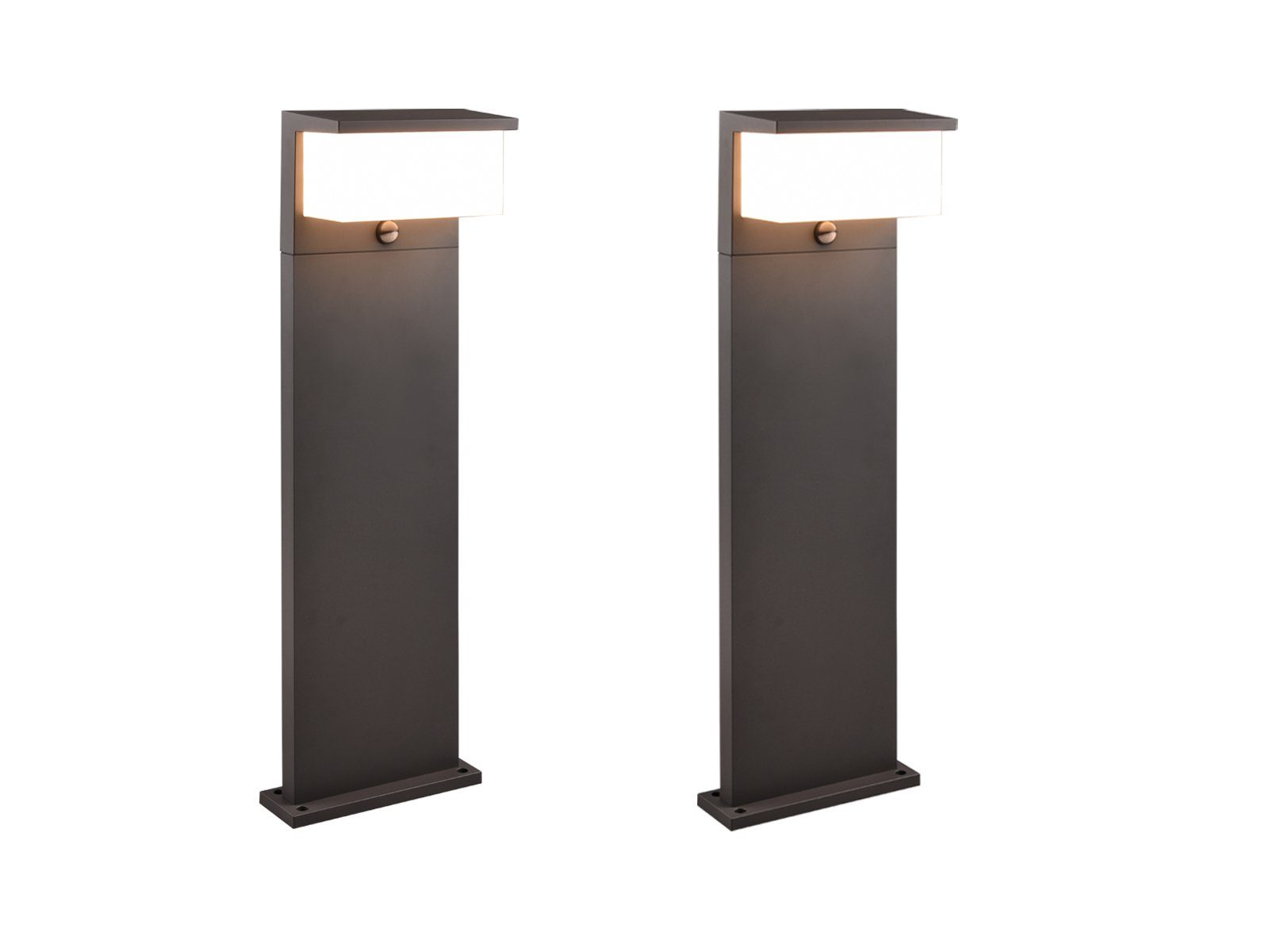 TRIO Leuchten LED Pollerleuchte, Bewegungsmelder, LED fest integriert, Warmweiß, 2er SET Wegeleuchten mit Bewegungsmelder Garten-Wegbeleuchtung H: 80cm