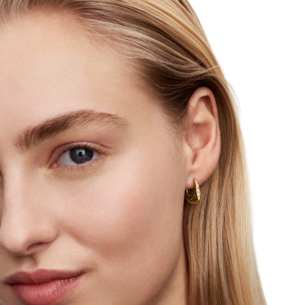 Pandora Paar Creolen 264663C01, Vergoldet, Zirkonia, Organisch