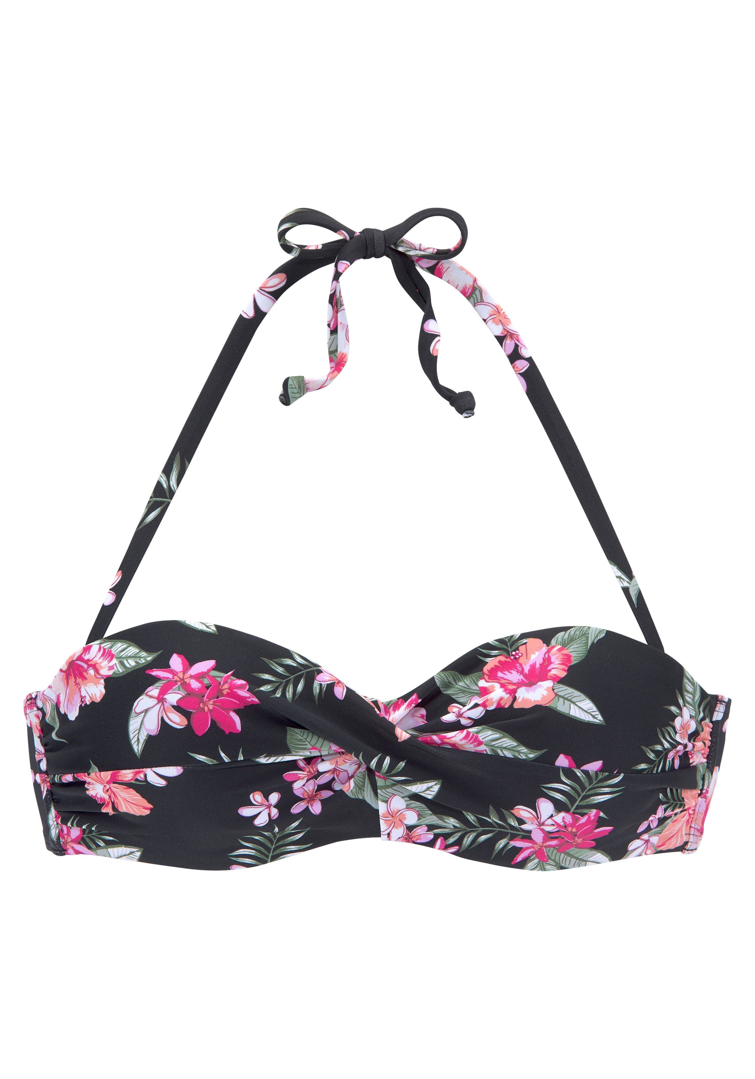 LASCANA Bügel-Bandeau-Bikini-Top Santini, im floralen Design günstig online kaufen