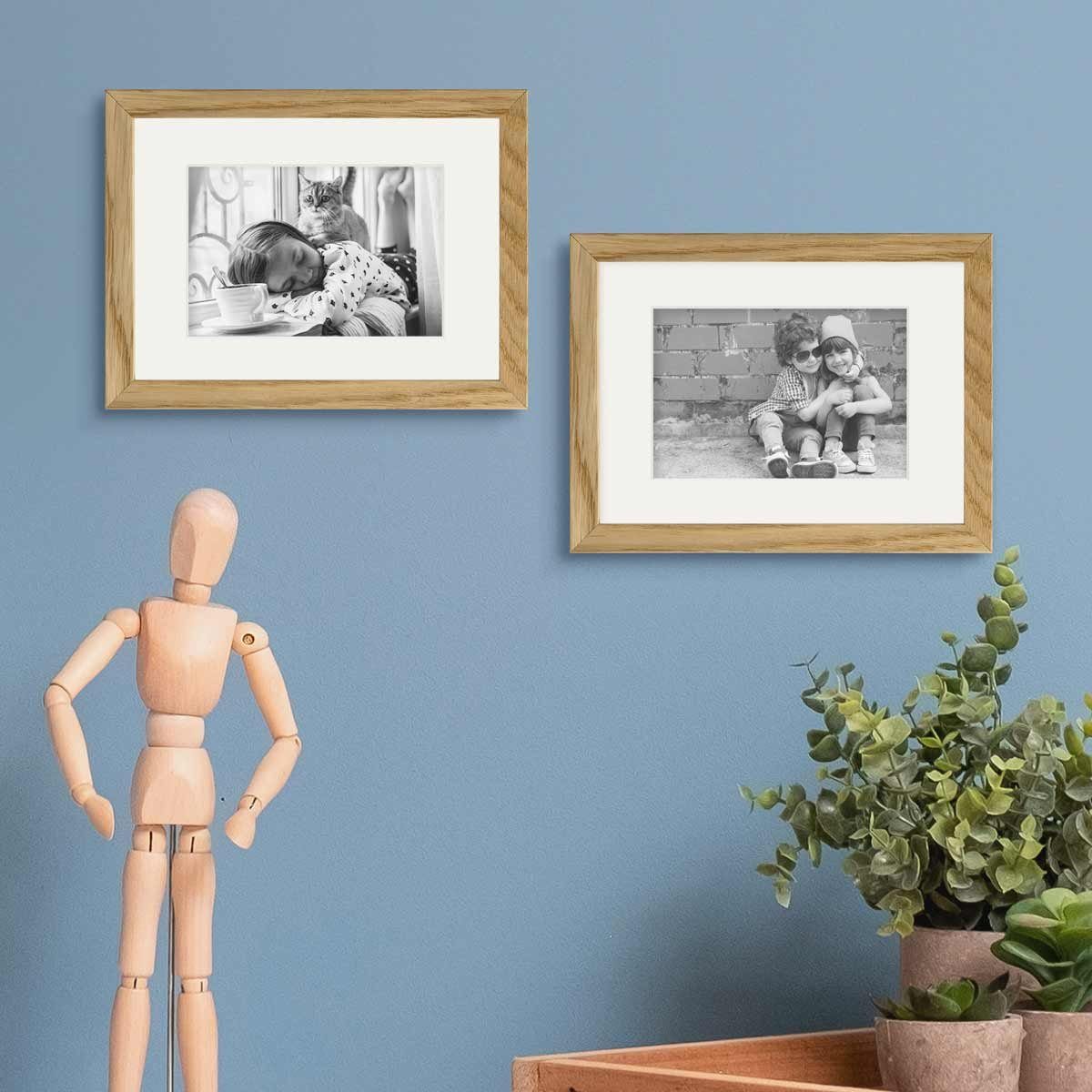 PHOTOLINI Bilderrahmen 2er Set Echtholz mit günstig online kaufen