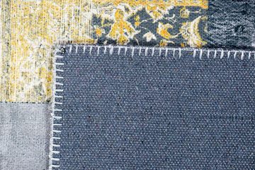 Teppich Moderner Elegance Teppich mit orientalisch gemusterten Quadraten in grau gold, Teppich-Traum, rechteckig, Höhe: 0,04 mm