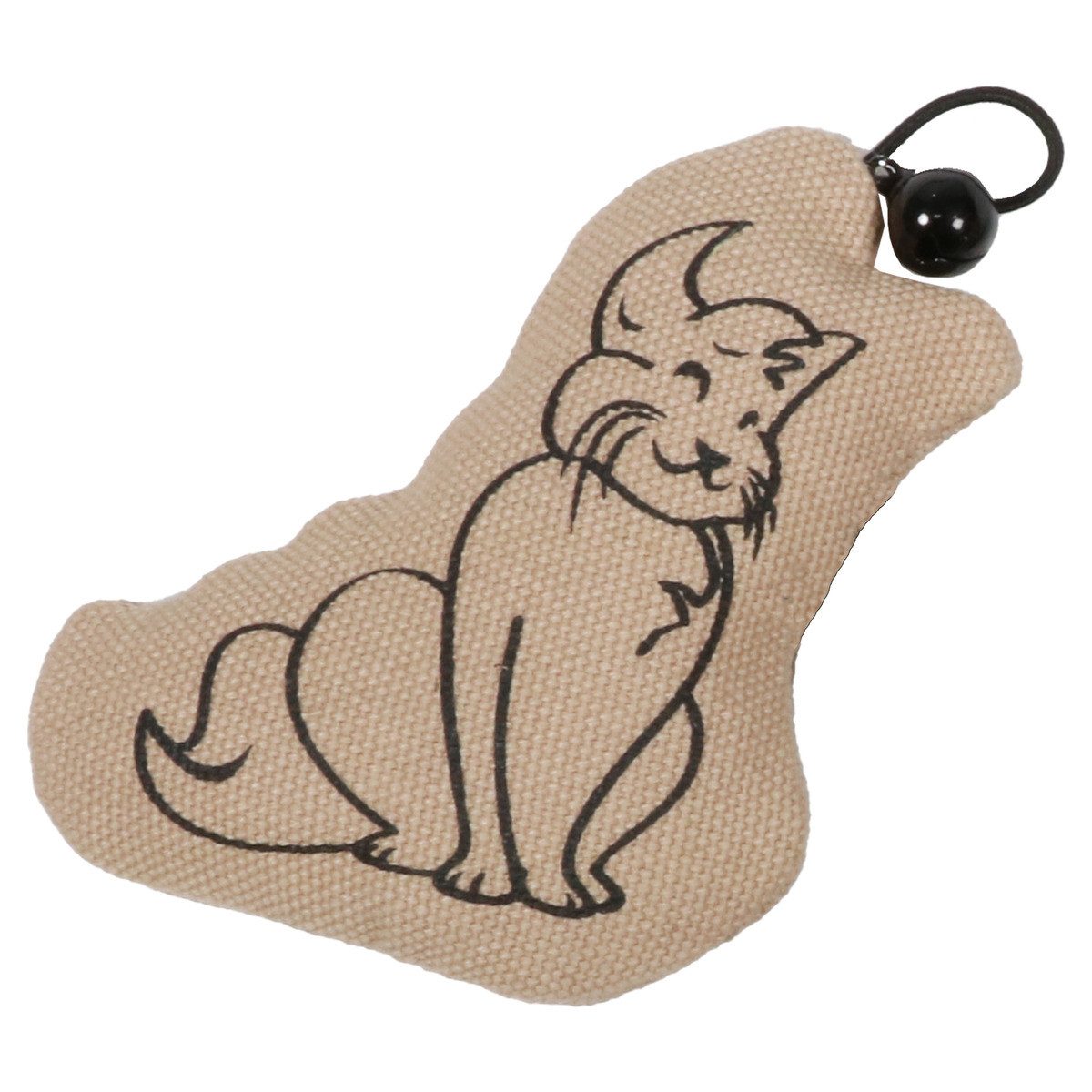 D&D Tierkuscheltier Katzenspielzeug I Love Happy Cats "Sitting Cat" mit Glöckchen beige