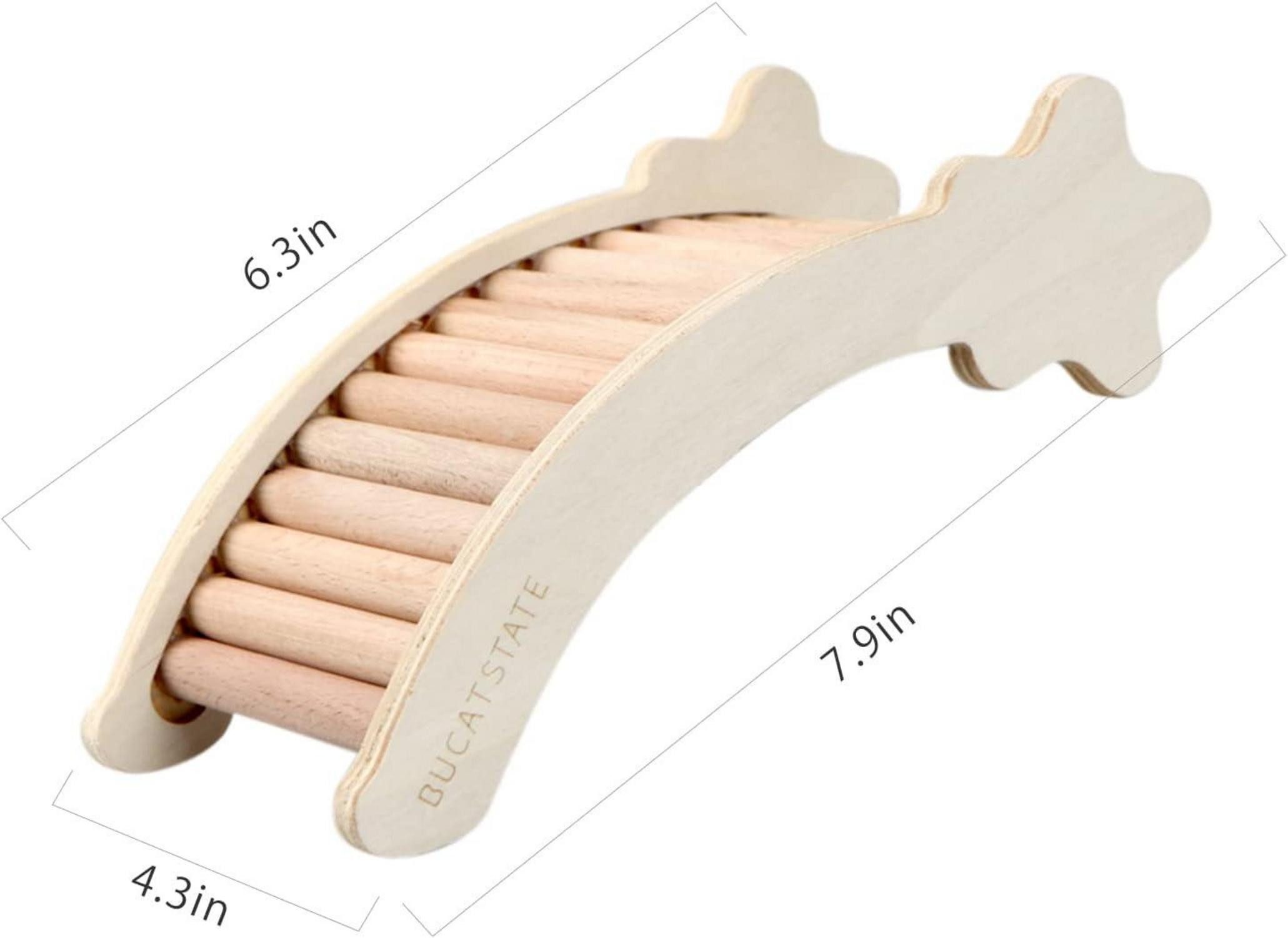 Thumbnail - LuxusKollektion Kleintierkäfig Hamster-Kletterleiter Holz Kletterspielzeug Brücke für kleine Tiere