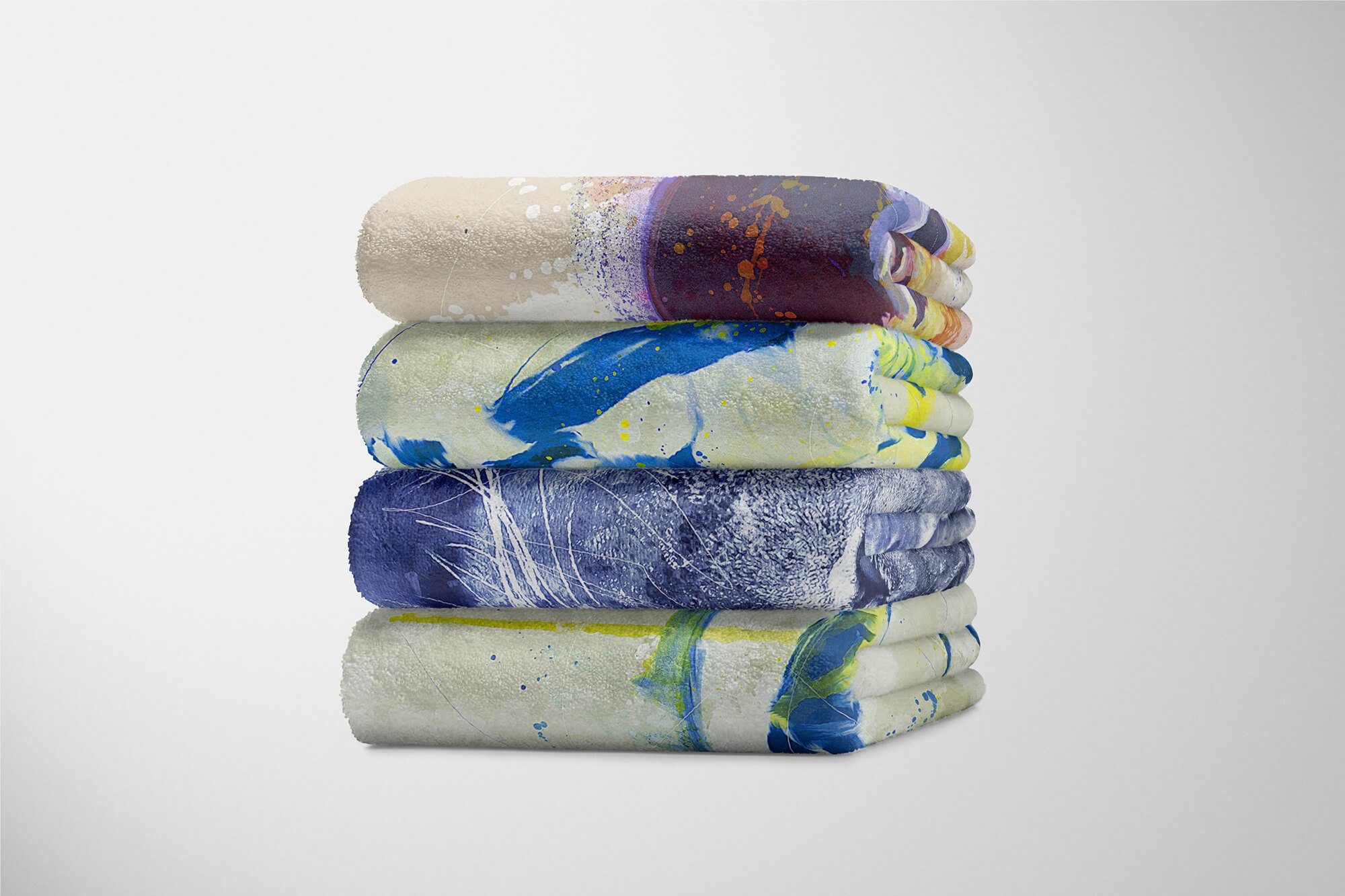Sinus Art Handtücher Handtuch III Kunstvoll Serie Handtuch Baumwolle-Polyester-Mix Strandhandtuch (1-St), SplashArt Tier Saunatuch Lion Mo, Kuscheldecke