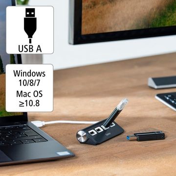 Hama USB-Hub mit 4 USB-A Ports, USB-A Stecker, 480 Mbit/s, 15 cm Kabellänge USB-Adapter USB Typ A, 15 cm, Verbinden von PC, Notebook, Tablet mit USB-Stick, Tastatur, Drucker