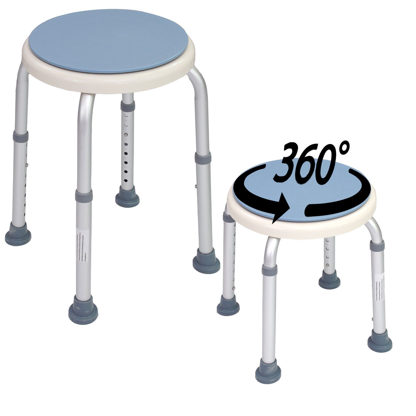 TRUTZHOLM Dusch- und Badhocker drehbar 8-fach höhenverstellbar 36,5 - 54 cm 360° Drehunterstützung, belastbar bis 150 kg