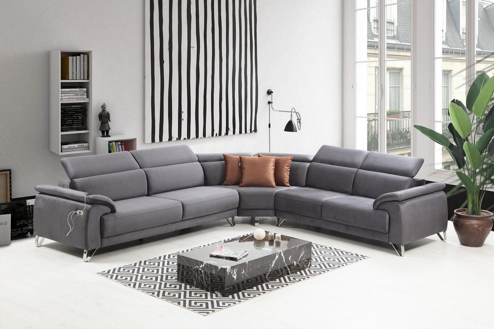 JVmoebel Ecksofa Sofa Polstersofa 3 Couch Ecksofa Teile, Sitzmöbel in Modern, Made Europa L-form