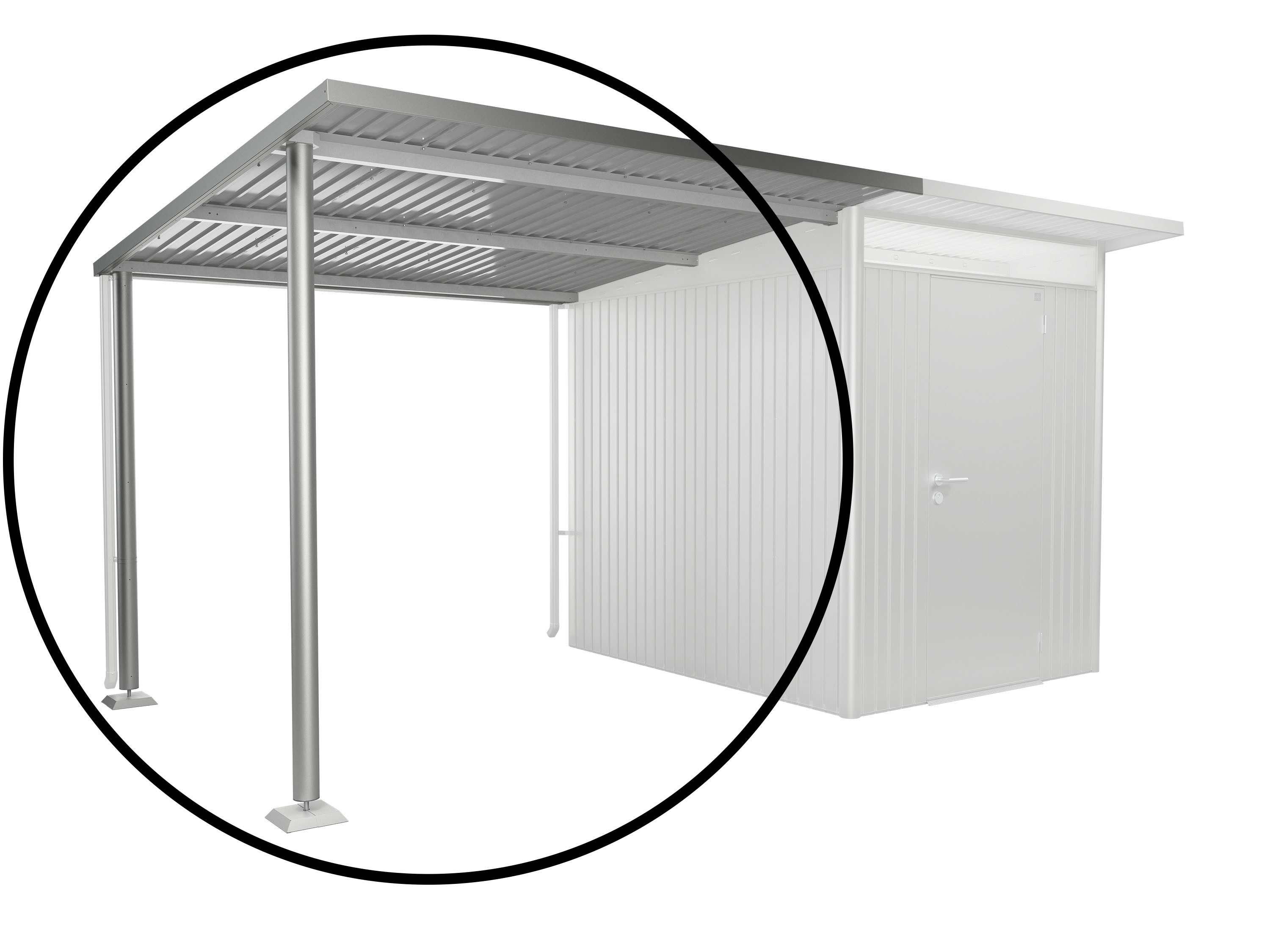 Biohort Gerätehaus-Anbaudach für AvantGarde A2/A6 Gr. L verschiedene Farben, BxT: 243x260 cm