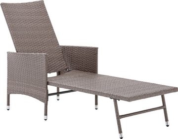 KONIFERA Gartenliege Mailand, Set, 5 St., 2x Liege, 1x Tisch 42x42x48, Stahl /Polyrattan, inkl. Auflagen