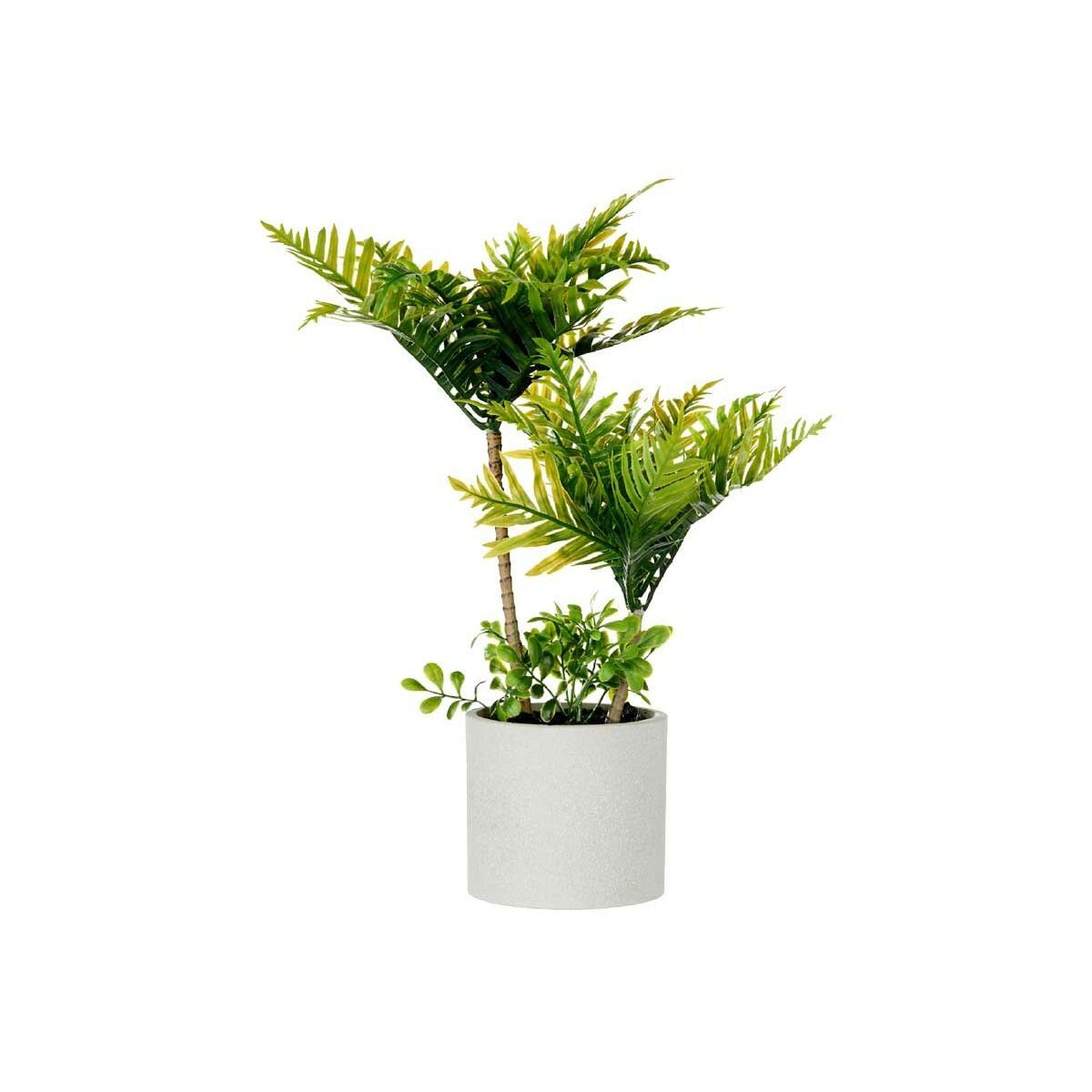 Zimmerpflanze Zement Dekorationspflanze 6 Höhe Stück, x cm Palme x 12 45 cm Kunststoff Künstliche 14 Ibergarden, 12