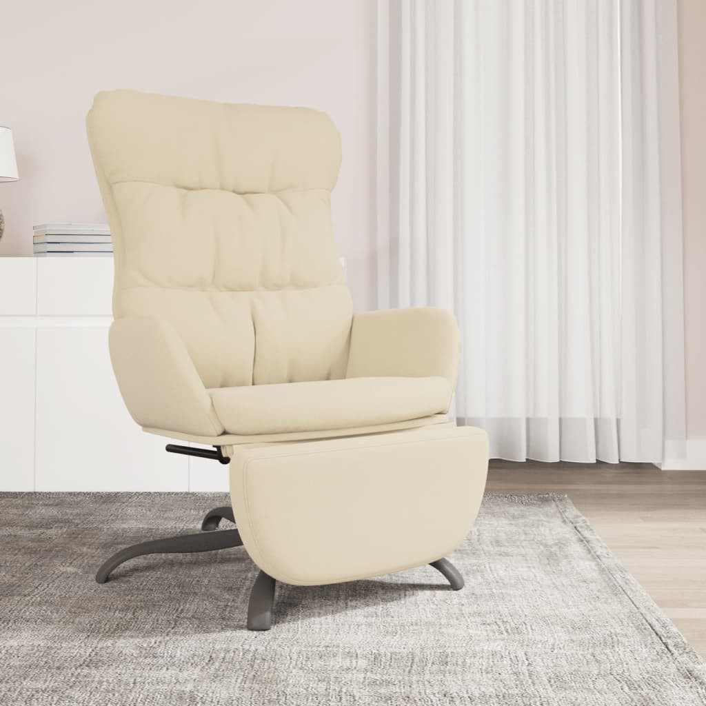 vidaXL Relaxsessel, Relaxsessel mit Fußteil Creme Stoff