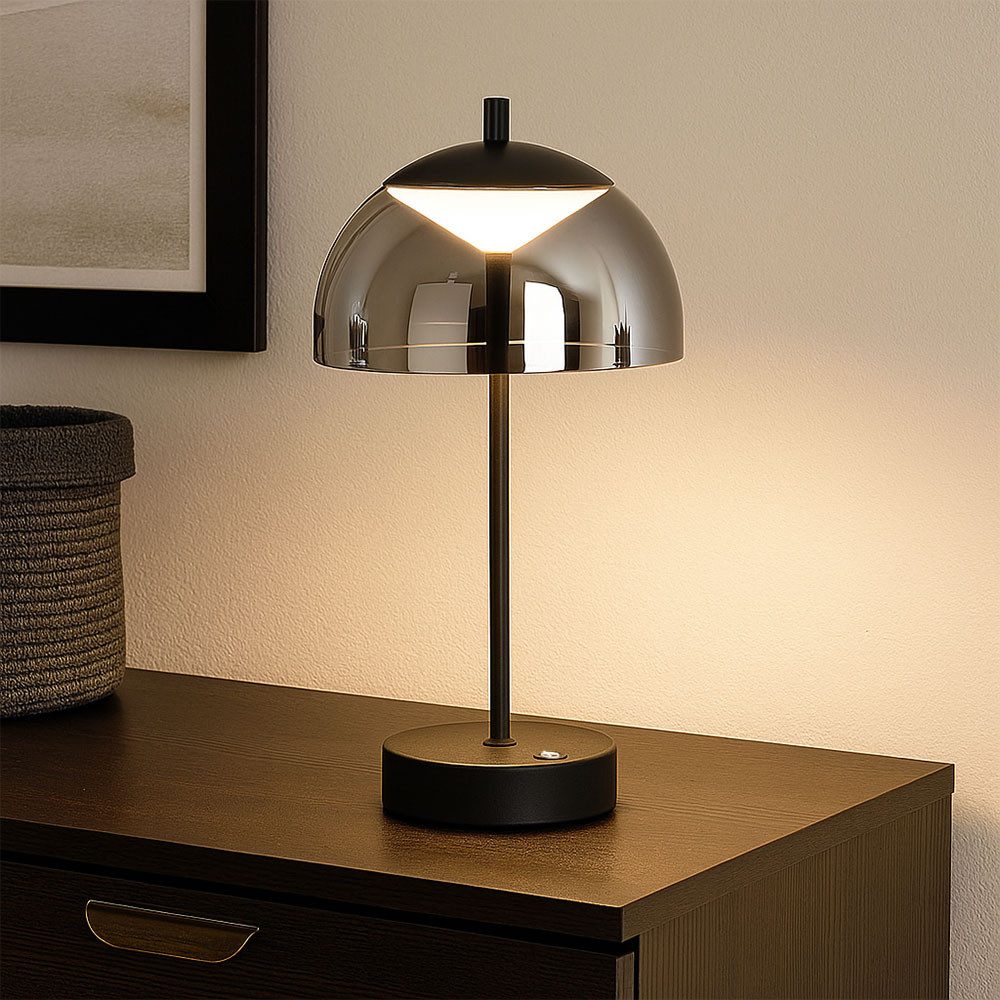 FISCHER & HONSEL LED Tischleuchte, LED-Leuchtmittel fest verbaut, Kaltweiß, Warmweiß, Neutralweiß, Tageslichtweiß, Farbwechsel, Tischleuchte LED Nachttischlampe Schreibtisch CCT Touchdimmer H 35 cm