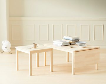 Hammel Furniture Couchtisch Basic Marcus, zwei Größen (110 cm mit Platteausklap), zwei Massivholzarten, stabiler dänische Design Kaffeetisch, Sofatisch