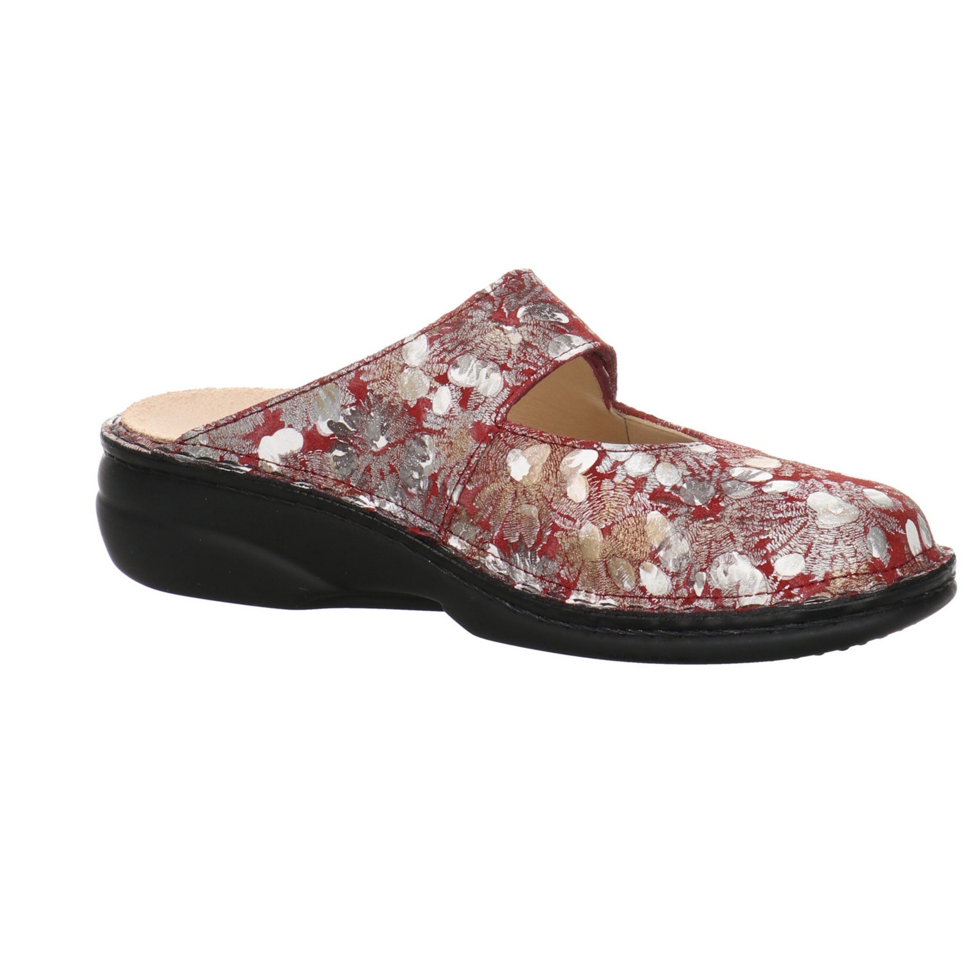 Finn Comfort Sandalen Damen Veloursleder multi Stanford Pantolette Pantoletten Pantolette