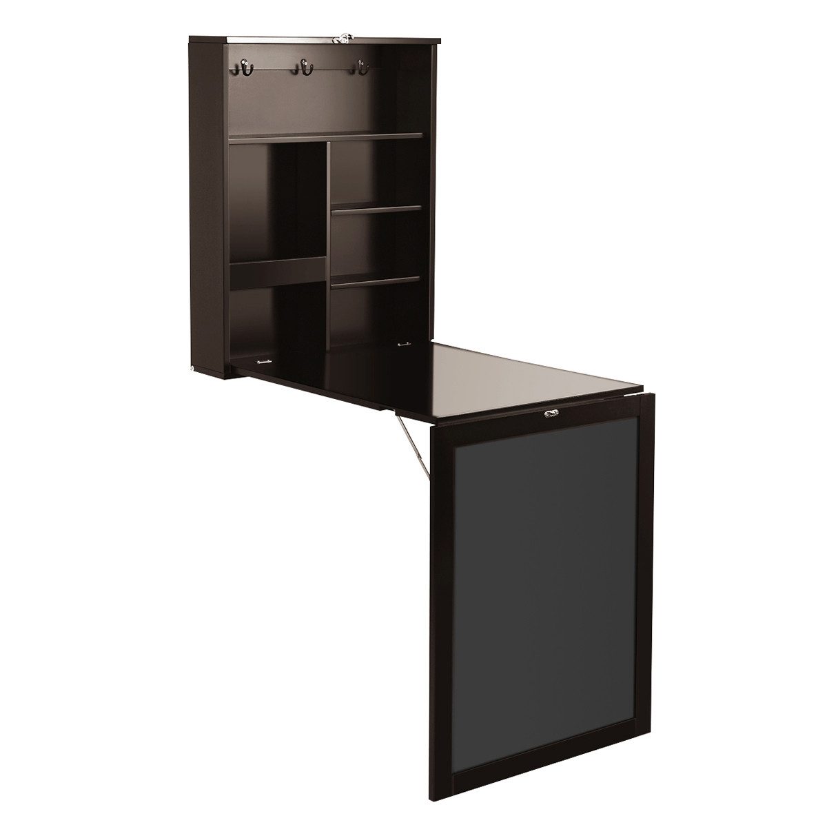 COSTWAY Klapptisch, Wandmontage, mit Tafel & Haken, 85,5 x 60 x 145,5 cm