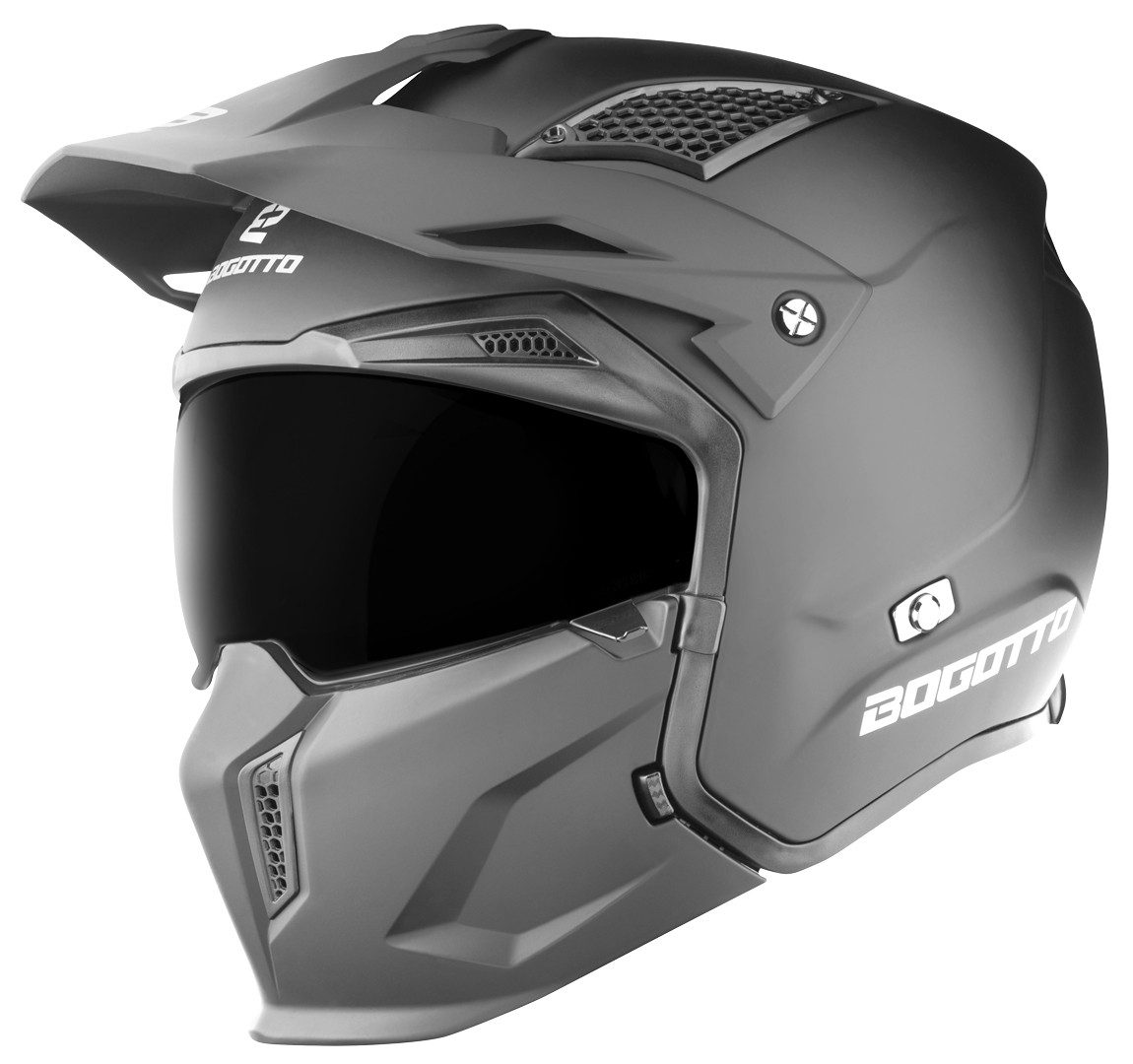 Bogotto Motorradhelm Radic 22.06 Helm, herausnehmbares Innenfutter,integriertes Sonnenvisier