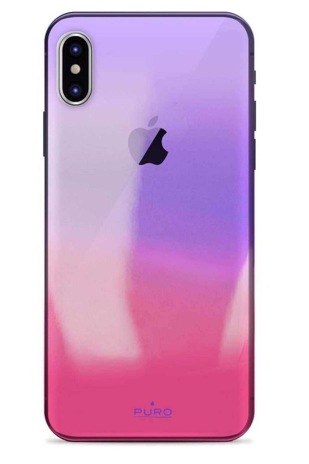 Puro Handyhülle Hologram Cover Case Schutz-Hülle Klar Farb-Verlauf, passend für Apple iPhone X / Xs transparentes Polycarbonat, Anti-Kratz