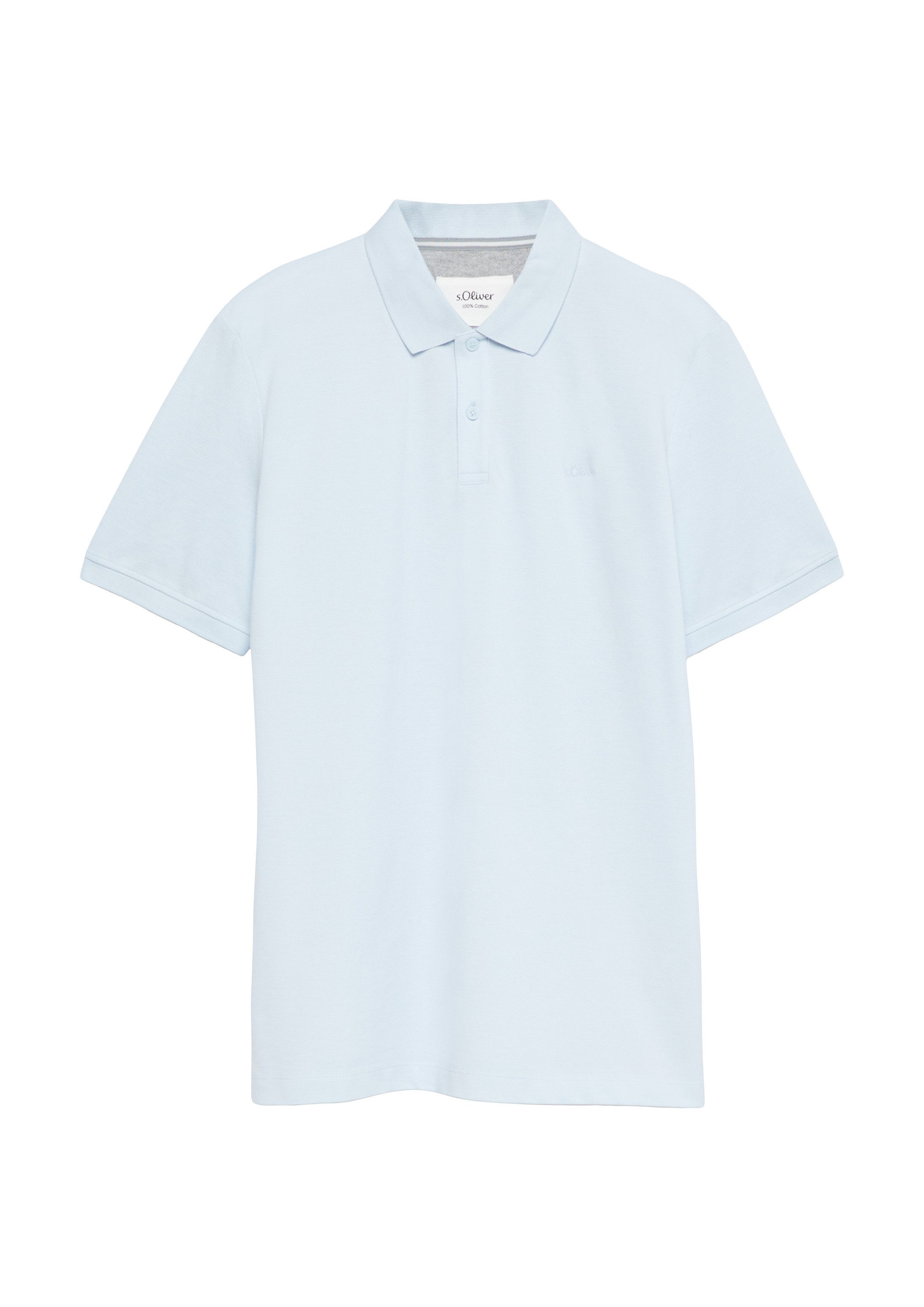s.Oliver Kurzarmshirt Polo-Shirt Poloshirt aus Baumwollpiqué