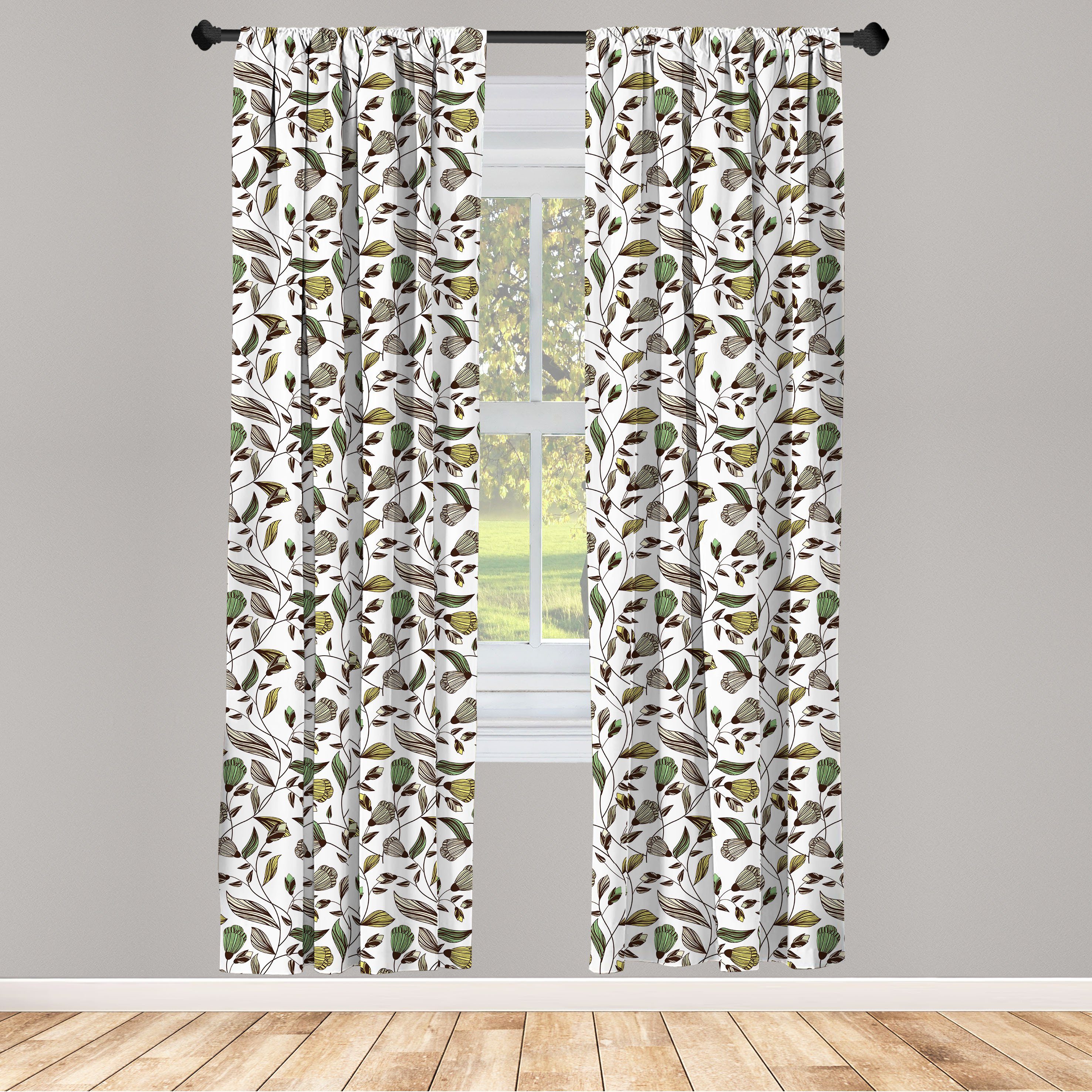 Dekor, Microfaser, Design Schlafzimmer Gardine Vorhang für Autumn Blumen Abakuhaus, Nature Wohnzimmer