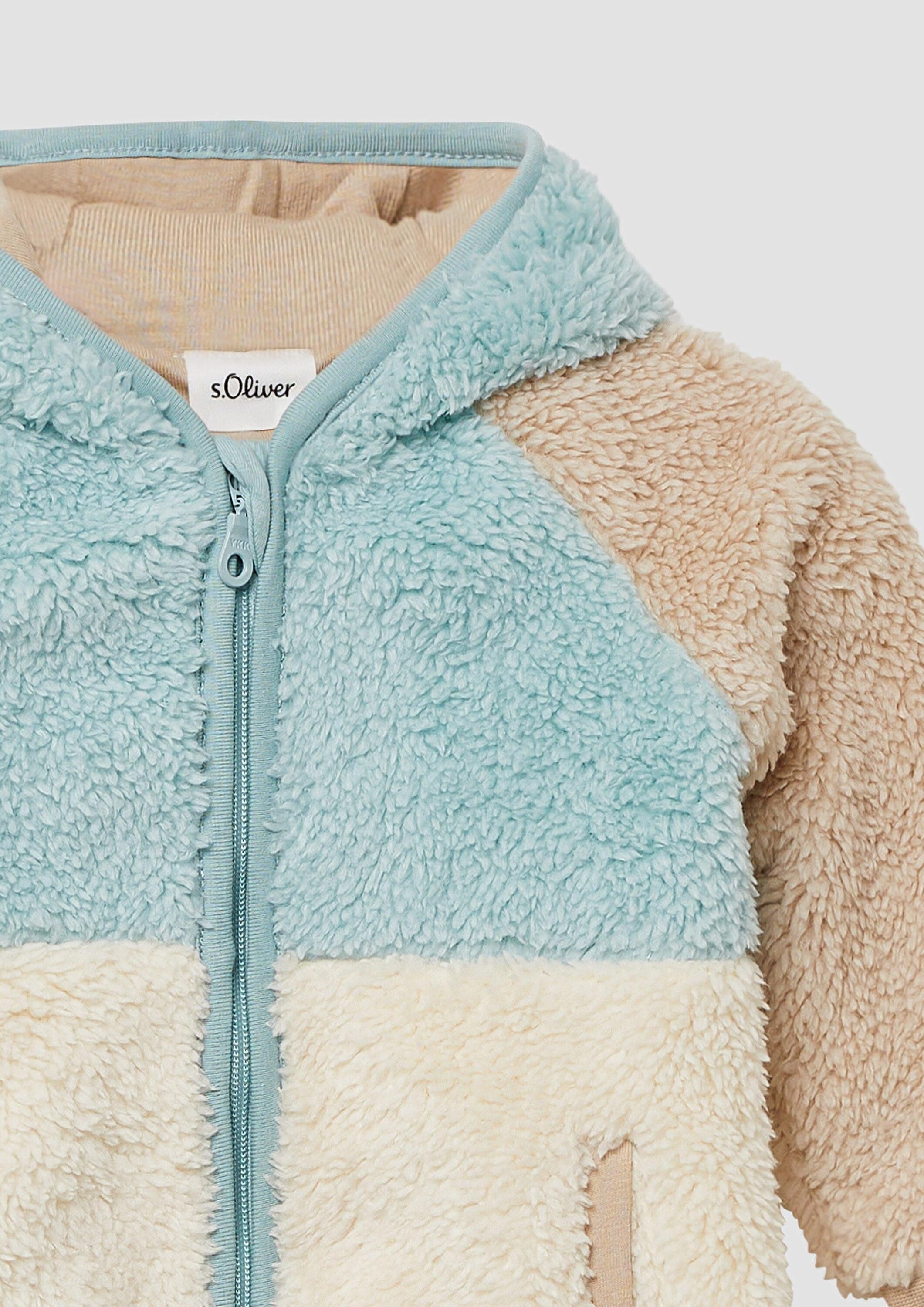 s.Oliver Funktionsjacke Outdoor-Jacke Unisex Jacke aus Teddyplüsch mit Jersey-Futter