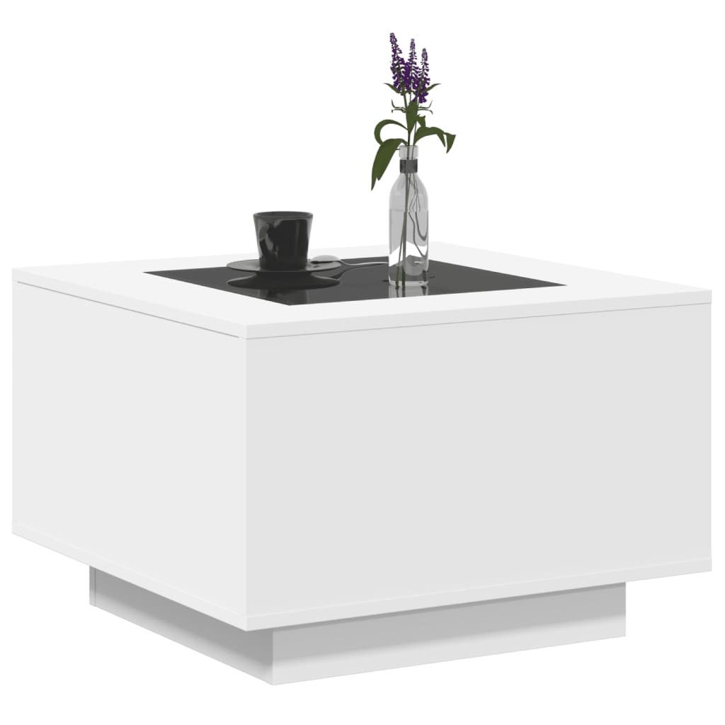 vidaXL Couchtisch LED-Couchtisch Weiß 60x60x40 cm Holzwerkstoff (1-St) – Bild 4 von 5