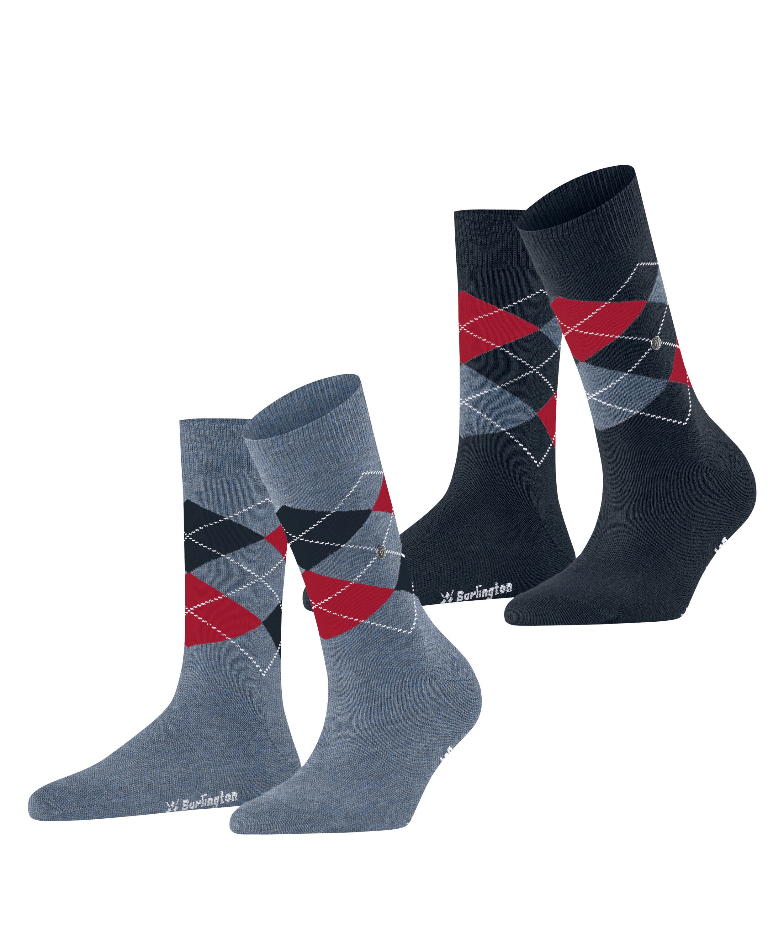 Burlington Socken Everyday Argyle (3er Pack) atmungsaktiv
