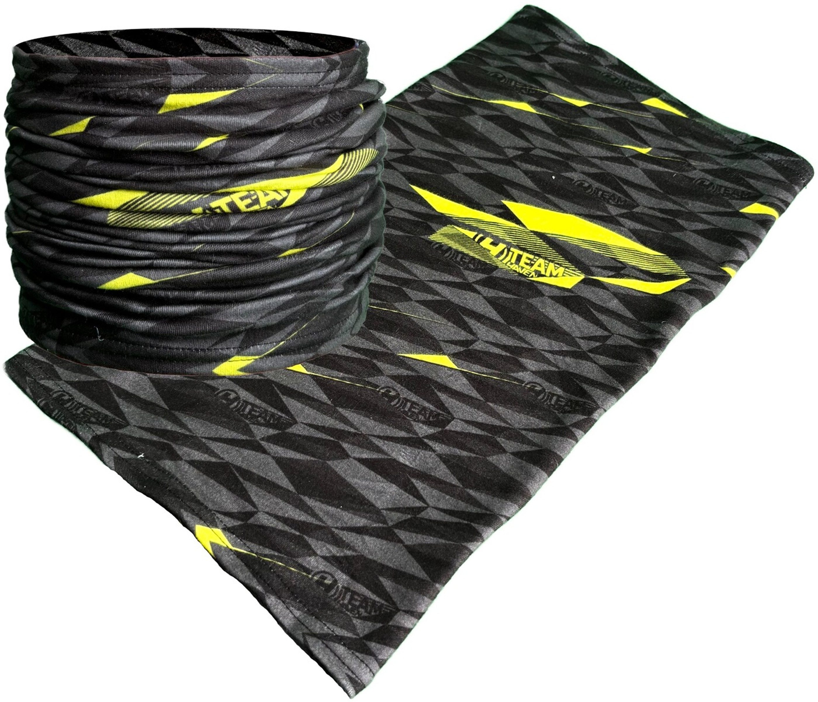 HAVEN Fleecemütze Schal Winter, schwarz-Gelb UNI