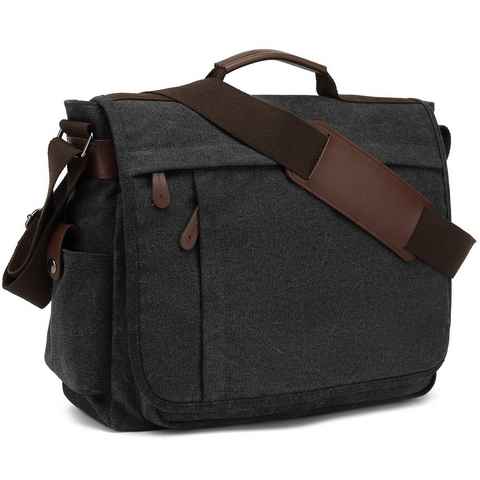 TAN.TOMI Laptoptasche Laptoptaschen Umhängetaschen Laptoptasche für 15,6 Zoll Laptop, Verstellbarer Schultergurt,Canvas Schultasche,Aktentasche groß