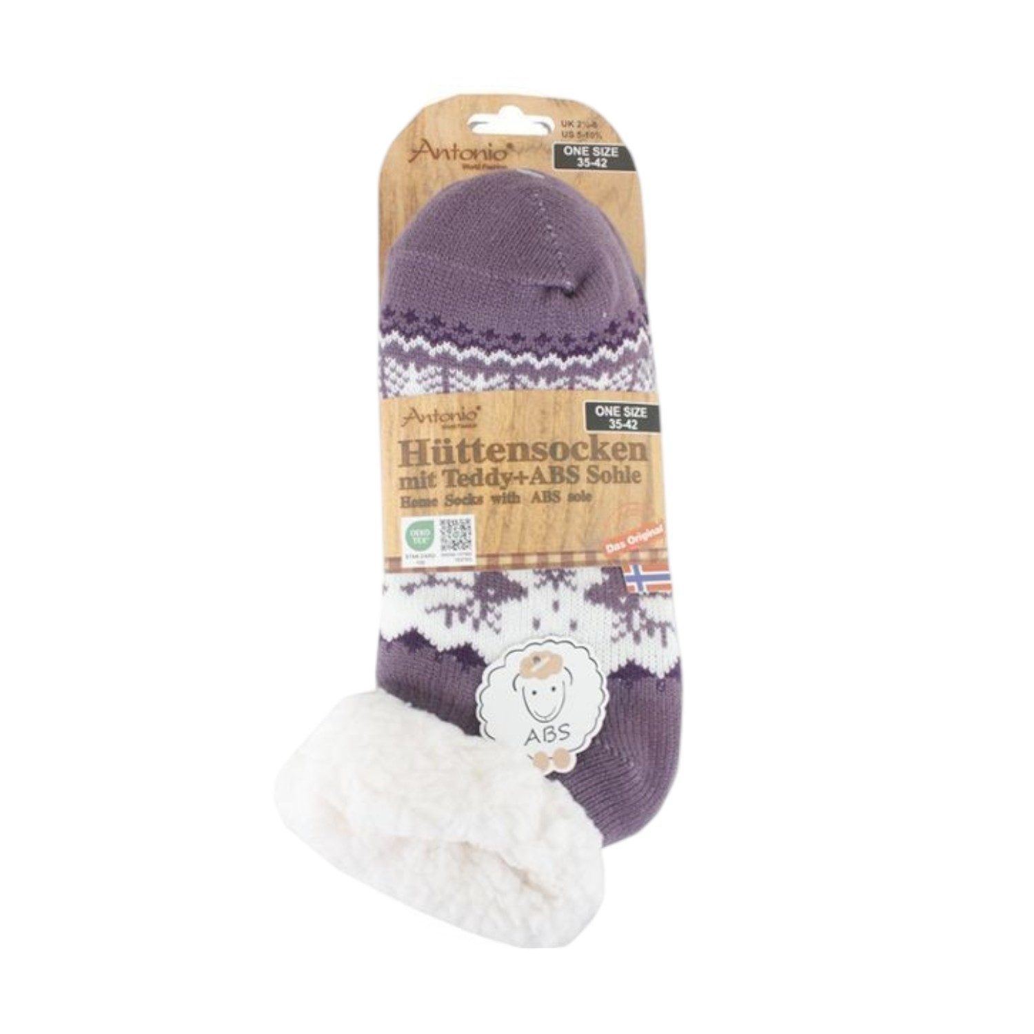 Antonio Komfortsocken Hüttensocken für Damen » Мягкие носочки "Kissing Deers" (Kein Set, 1-Paar, 1 Paar Носки) Носки mit Teddy und ABS Sohle » 3/4 Длина » Einheitsgröße 35-42