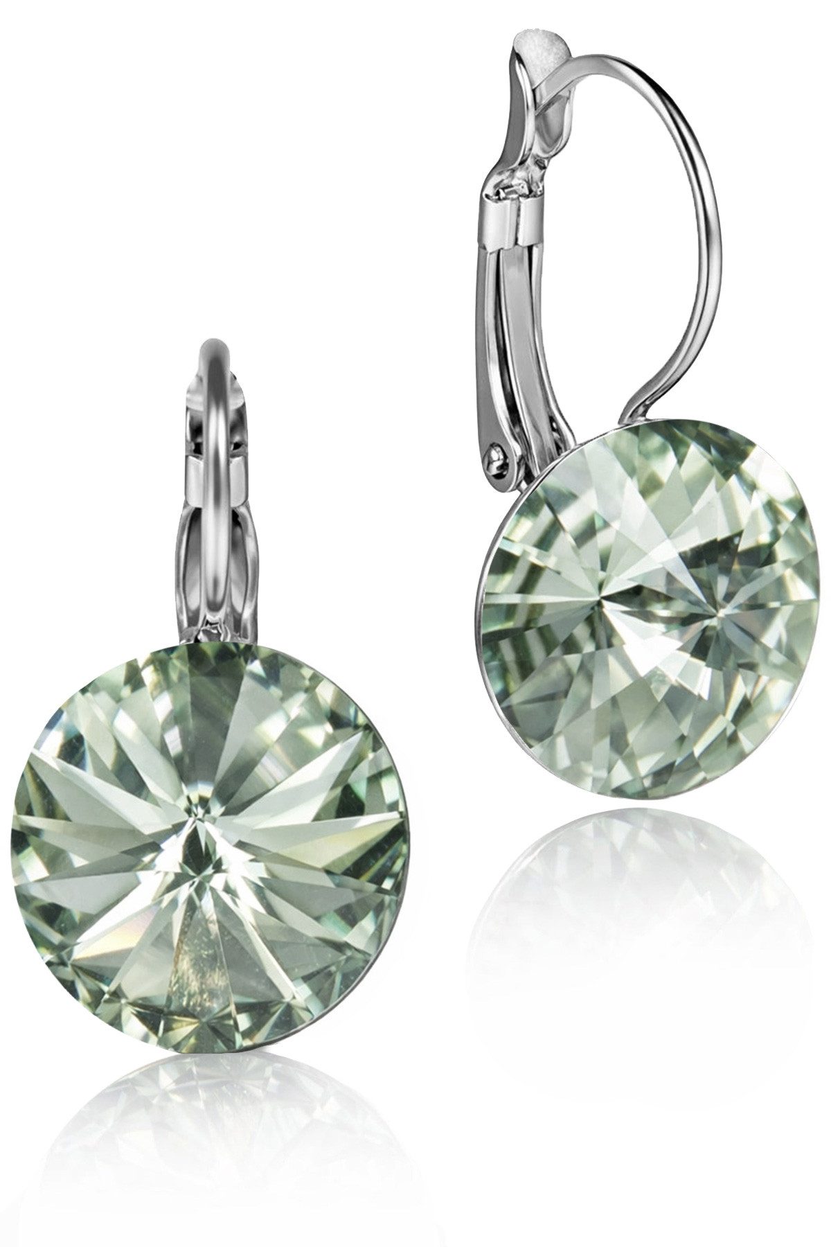 LUISIA® Paar Ohrhänger Silberne Ohrringe "Rivoli" mit 12 mm Kristallen von günstig online kaufen
